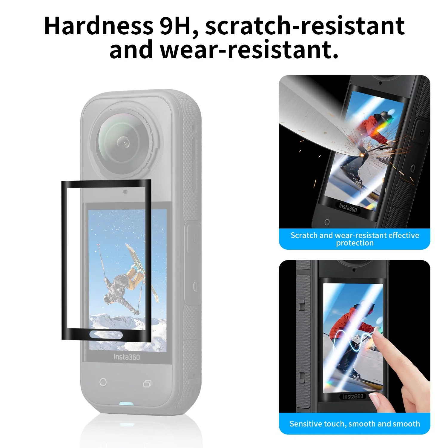 Accessories Kit for Insta360 X5 Lens Guard Protective Case Glass Tempered Glass Screen Protector Silicone Protective Cover and Lens Cap Camera Case - Image 5