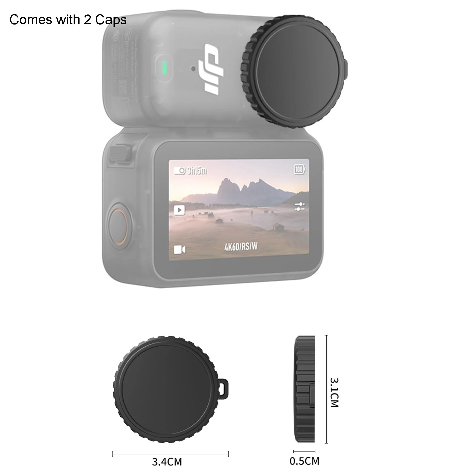 Accessory Kit for Osmo Nano, 2 Pack of Screen and Front Lens Protector, 2 Lens Cap and Storage Bag for Osmo Nano - Image 3