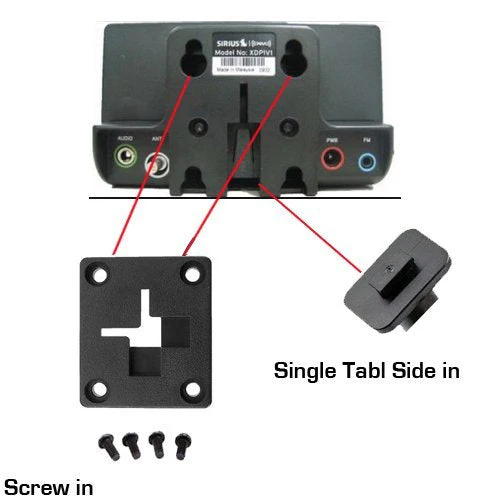 AccessoryBasics XT Sticky-Dash Windshield Suction Mount for Sirius XM Onyx Plus Starmate Stratus Roady Helix Lynx Satellite Radio w/ Single T Delphi Skiff & 4 hole AMPS Pattern Roady BT SXVRBT1 - Image 5