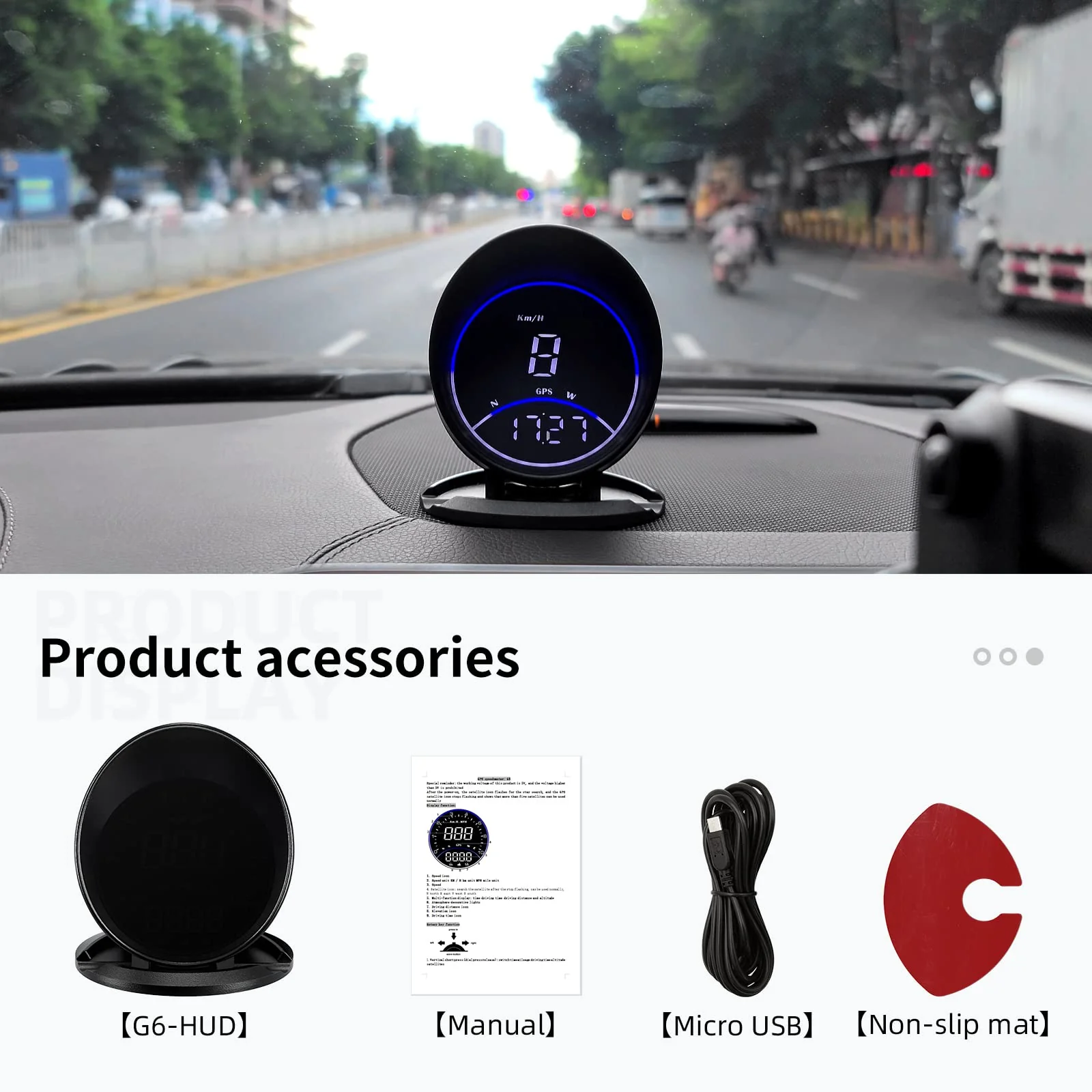 ACECAR Digital GPS Speedometer, Car Universal HUD Head Up Display with GPS Speed MPH, Driving Direction Compass, Altitude, Driving Distance, Overspeed Alarm HD Display, for All Vehicle (G6) - Image 6