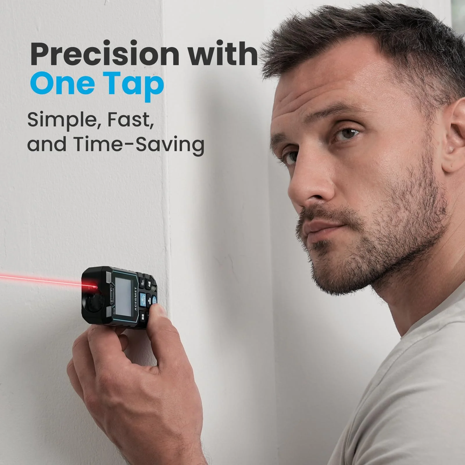 ACEGMET Laser Measure, 393ft/120m Laser Measurement Tool, Laser Measuring Tool with 2 Bubble Levels, LCD Backlit Display, IP54 Waterproof, Pythagorean Mode for Distance, Area, Volume - Image 2