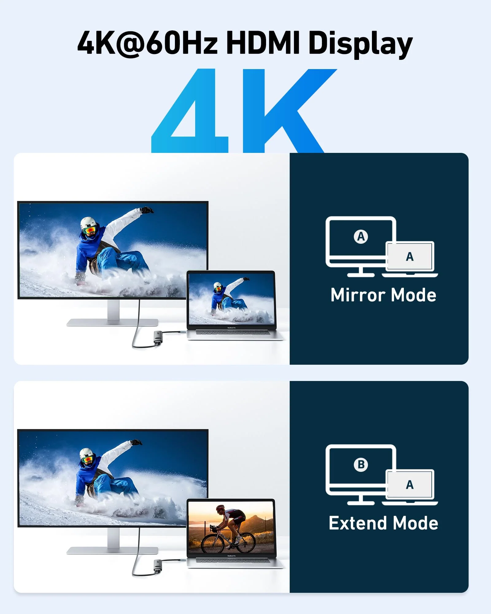 Acer 4K@60Hz USB C Hub, 7 in 1 USB C to HDMI Splitter with USB-A 3.1 & Type-C Data Port, 100W PD & SD Card Reader, USB-C to HDMI Adapter for iPad Pro MacBook Pro Acer Laptops & Other Type C Devices Grey - Image 4