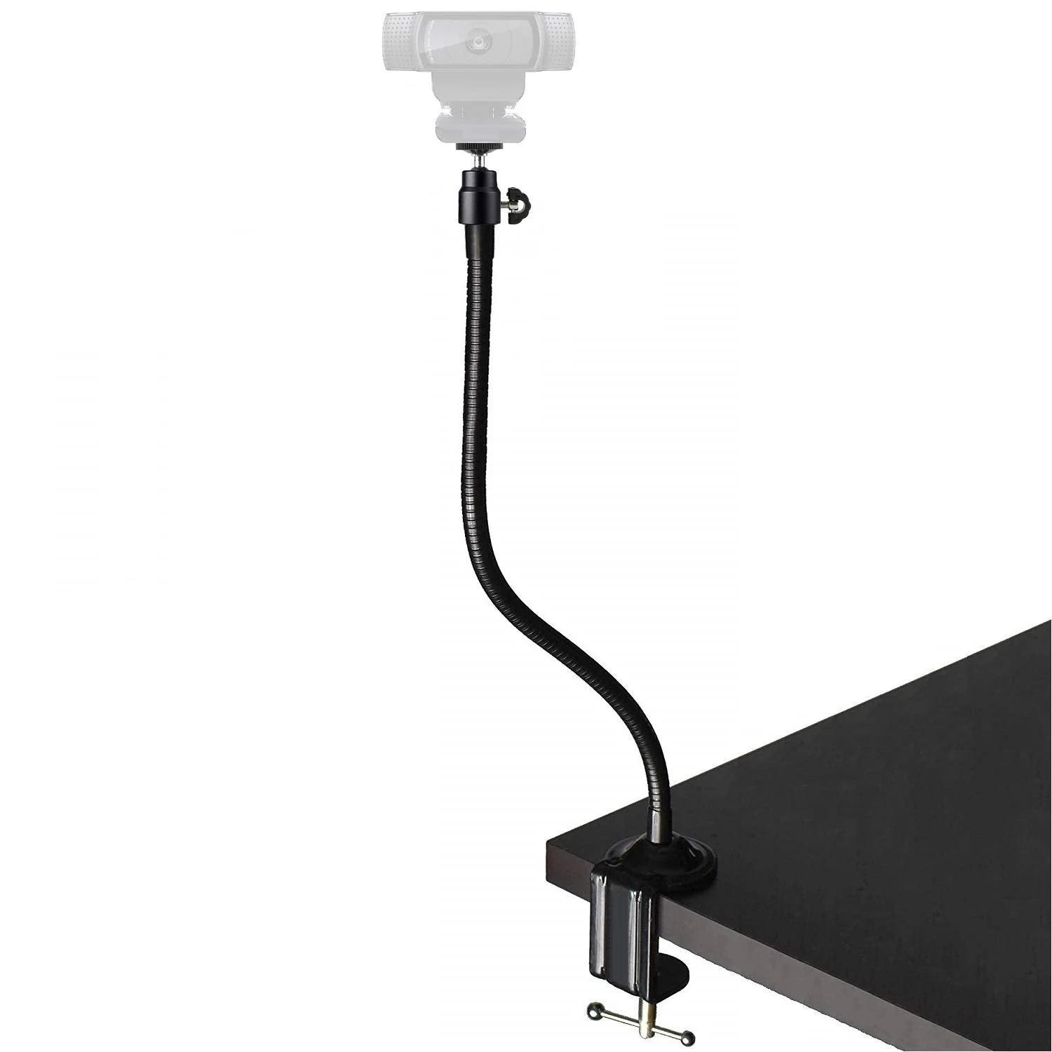 AceTaken Webcam Stand - 25 inch Gooseneck Clamp Desk Webcam Mount Arm for Logitech Webcam C920s C920 C930e C922x C930 C922 C925e C615 Brio - Image 9