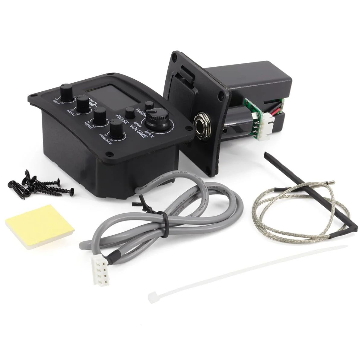 Acoustic 4 Band EQ Equalizer Guitar Preamp Piezo Pickup Tuner Acoustic Guitar Preamp Amplifier Equalizer Tuner (HEQ-4) HEQ-4 - Image 8