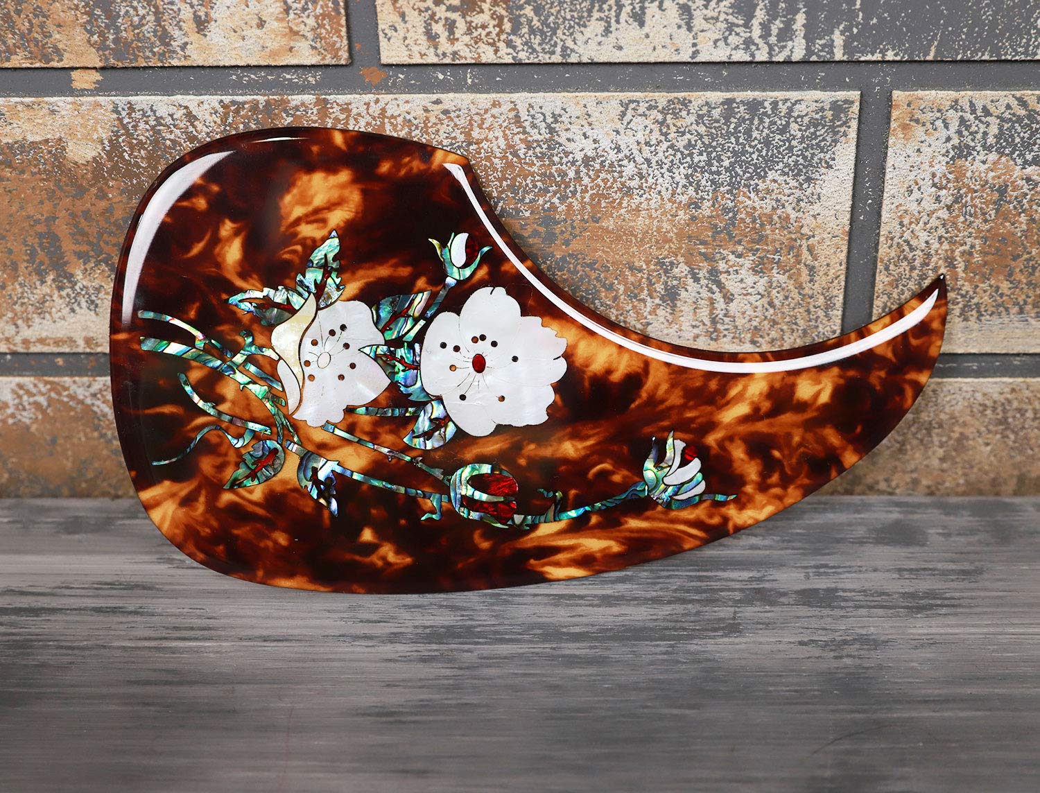 Acoustic Guitar Pick Guard for Most Martin - Right Hand Inlaid Abalone Flower - Image 2