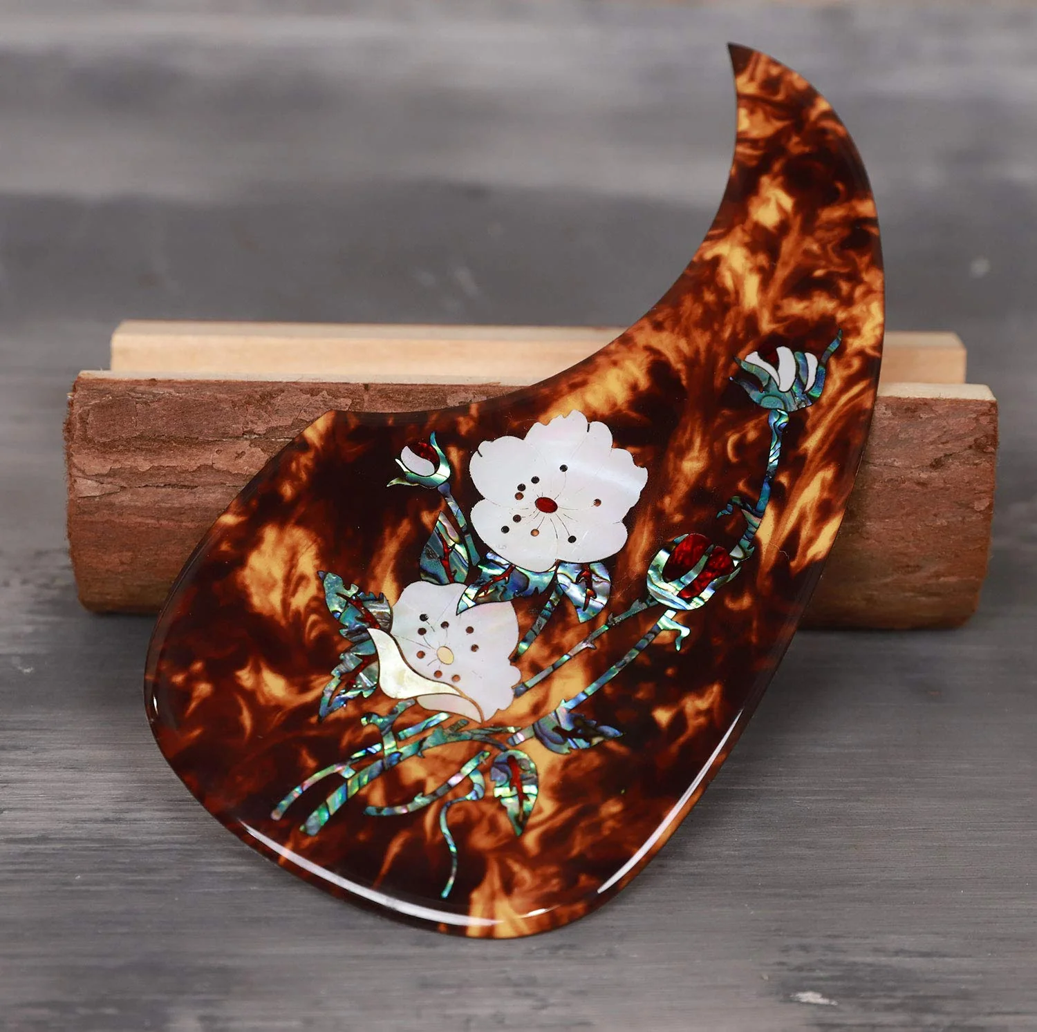 Acoustic Guitar Pick Guard for Most Martin - Right Hand Inlaid Abalone Flower - Image 4
