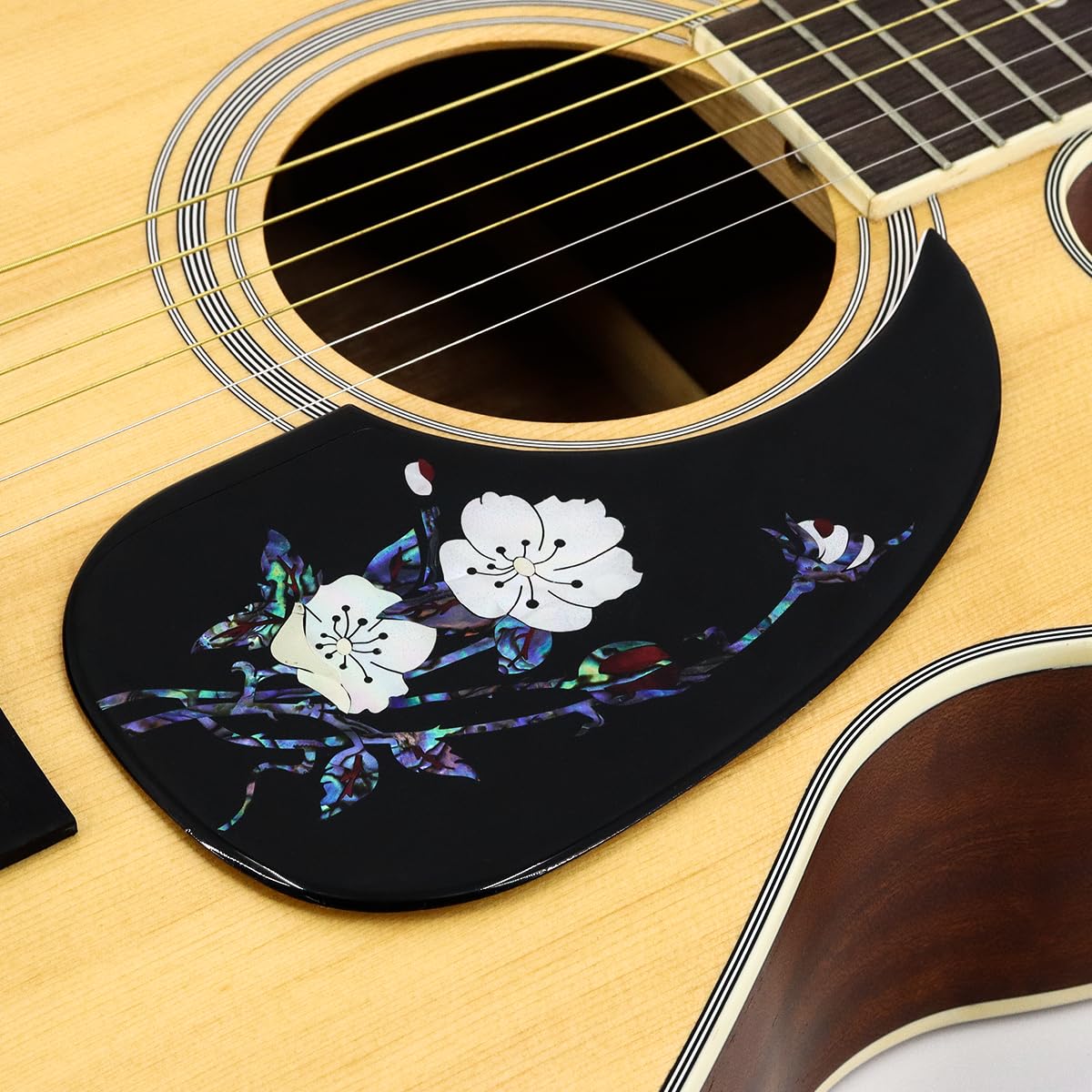 Acoustic Guitar Pickguard inlaid with shell Pattern Decorated Self-adhesive Pick Guard for Acoustic Guitar - Image 6
