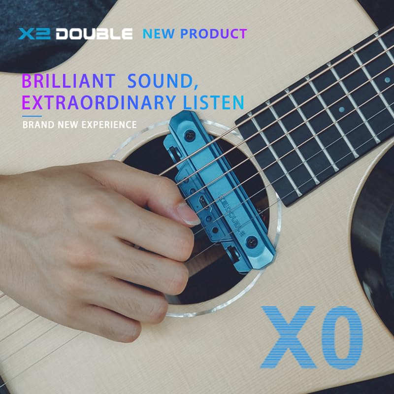 Acoustic Guitar-Pickup Authentic-Clear High-fidelity Stable Long - Lasting,X2 Double X0 pickup,BLACK - Image 2