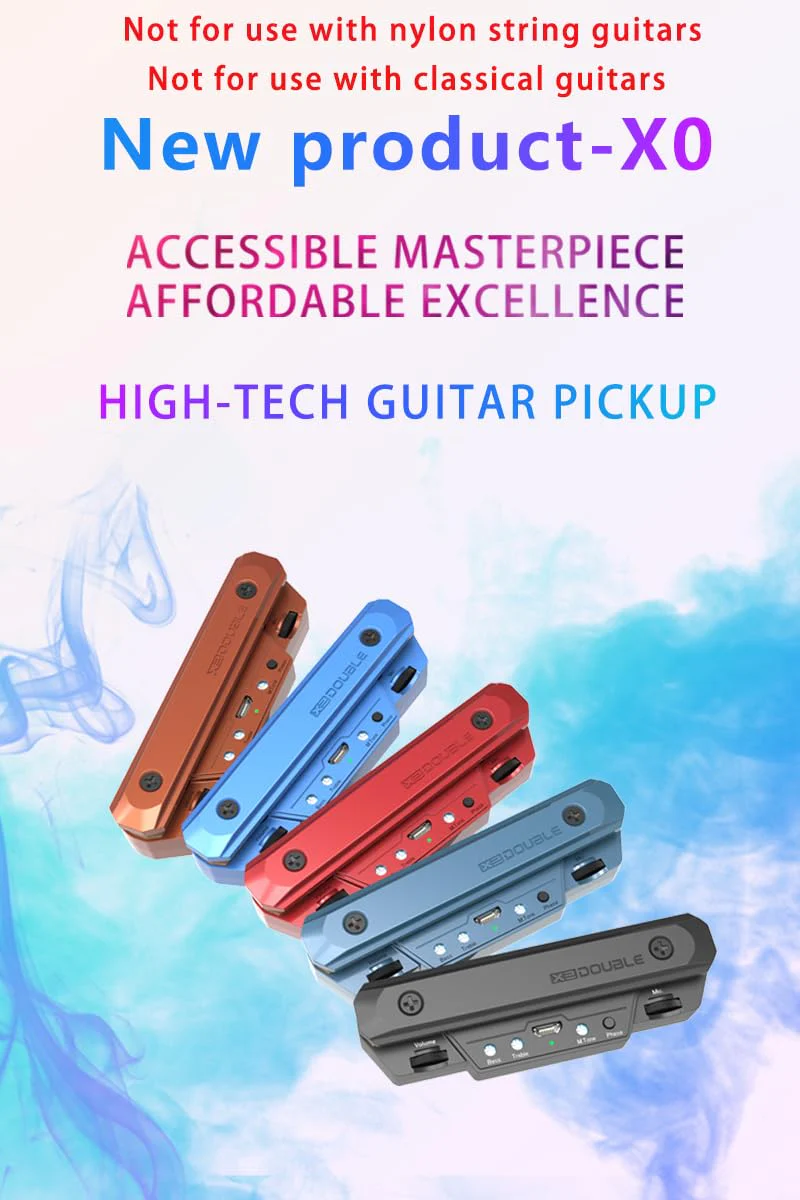 Acoustic Guitar-Pickup Authentic-Clear High-fidelity Stable Long - Lasting,X2 Double X0 pickup,BLACK - Image 5
