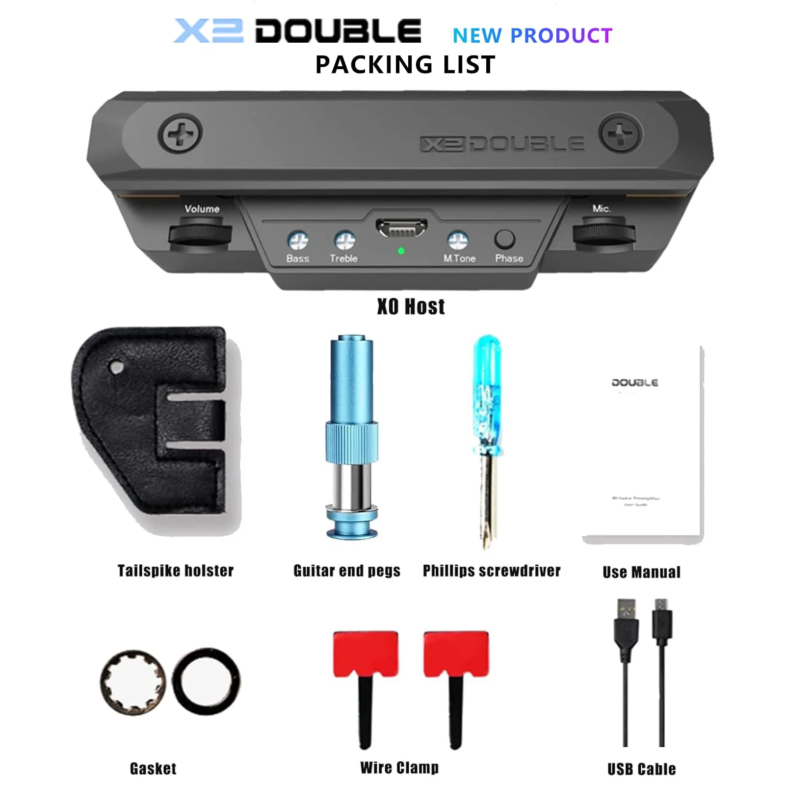 Acoustic Guitar-Pickup Authentic-Clear High-fidelity Stable Long - Lasting,X2 Double X0 pickup,BLACK - Image 6