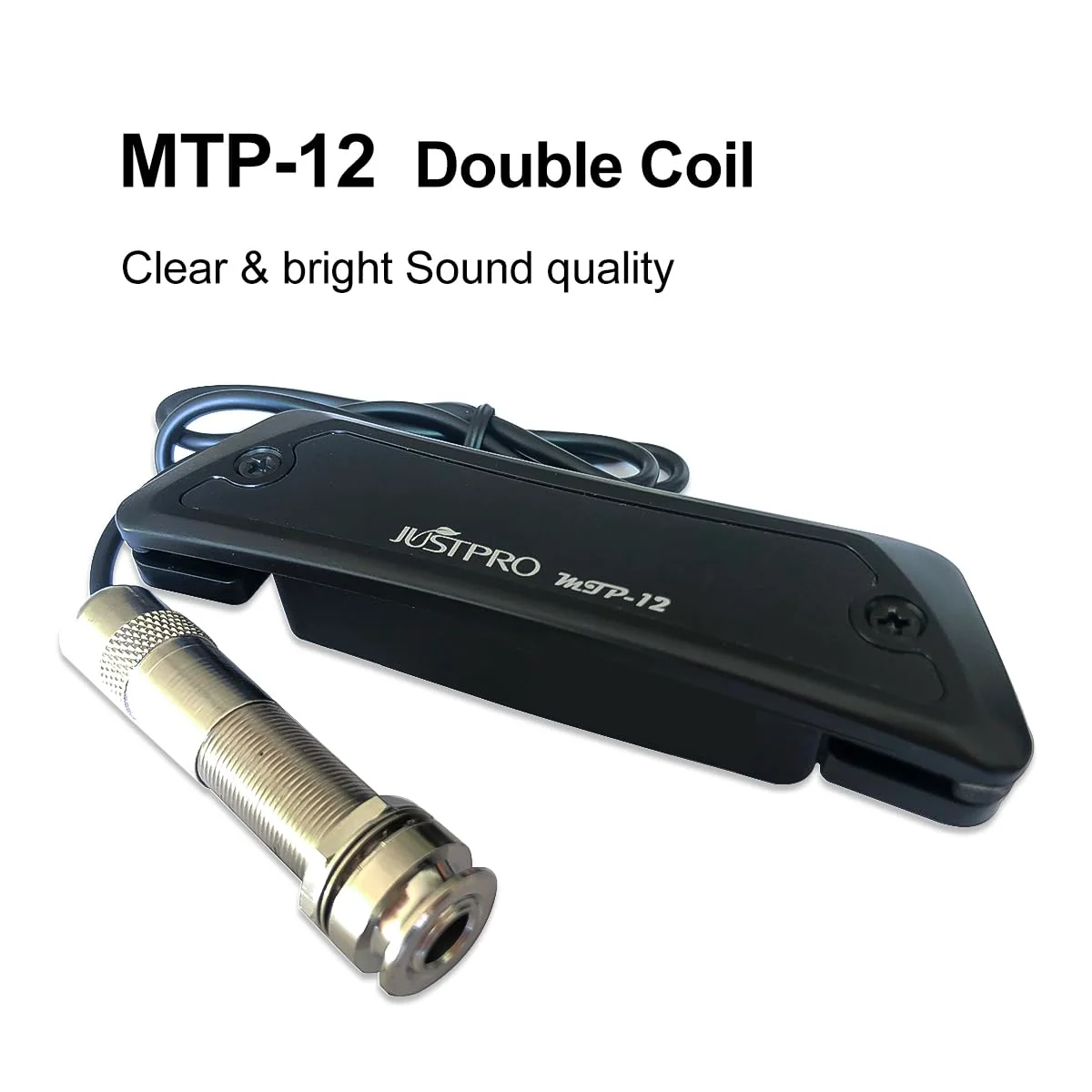 Acoustic Guitar Pickup, Humbucker Magnetic Passive Sound-Hole Guitar Pickups with Audio Output for Acoustic Guitar Double Coil Black - Image 2