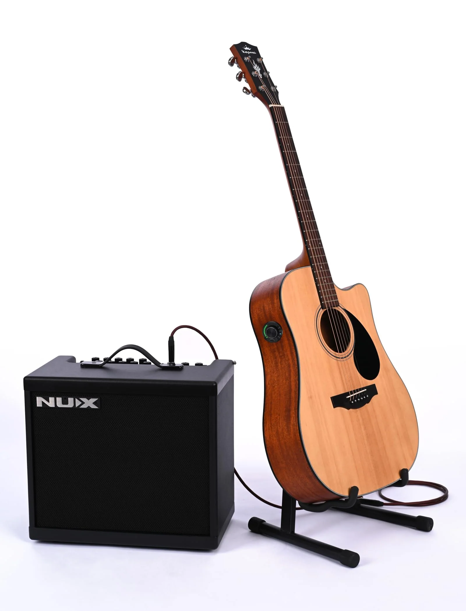 Acoustic Guitar Pickup New Concept Mini On-Board Bluetooth Guitar Preamp Recverb Chours Delay Effect Adjustable Piezo Pickup and Microphone Pickup Dula-Pickup System Wired Guitar Pickup Jet Black - Image 7