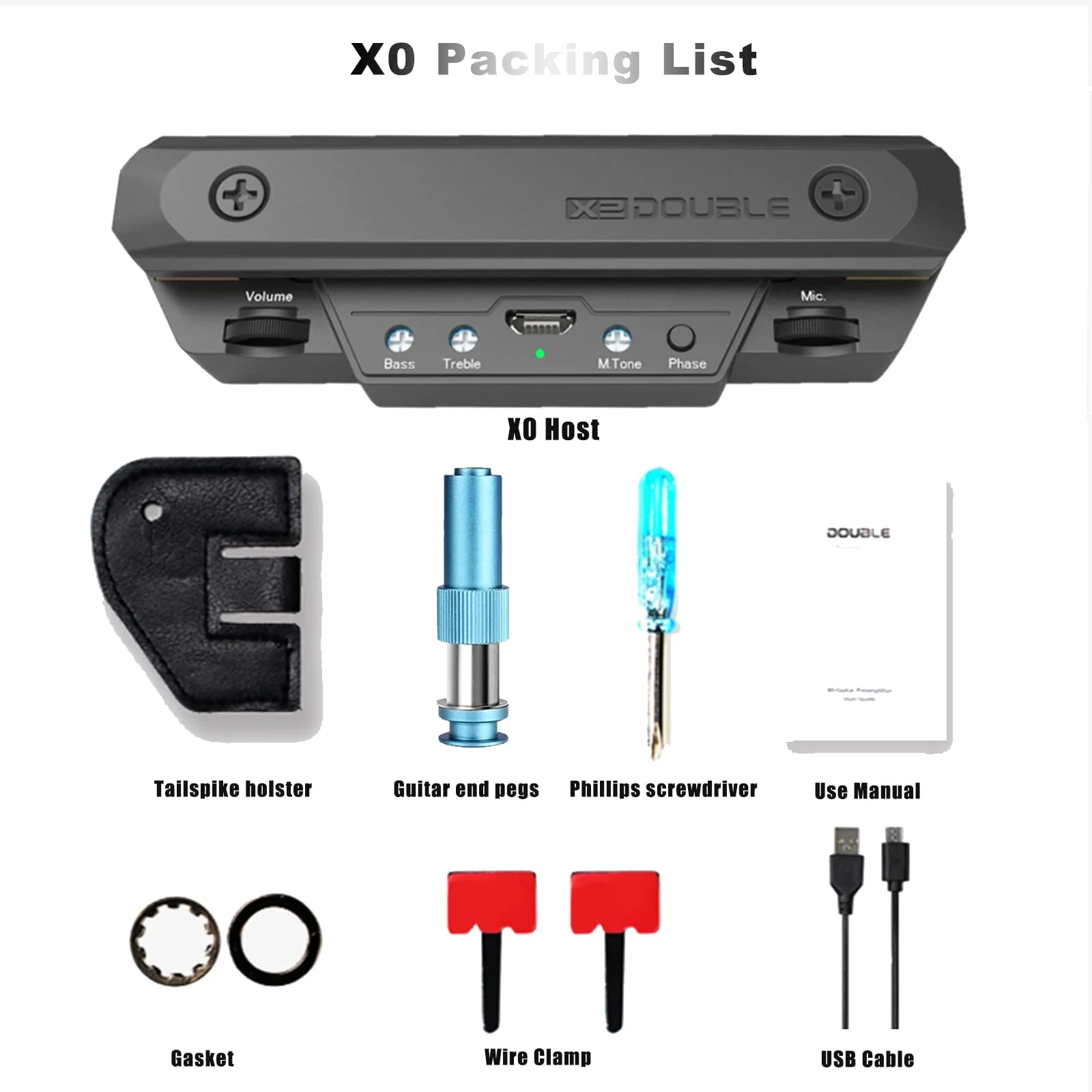 Acoustic Guitar Pickup Rechargable Active Soundhole Guitar Pickup Adjustable Pickup For Guitar Magnetic Coil Build-In Guitar Microphone Pickup Double X0 Black BLACKX0 - Image 6