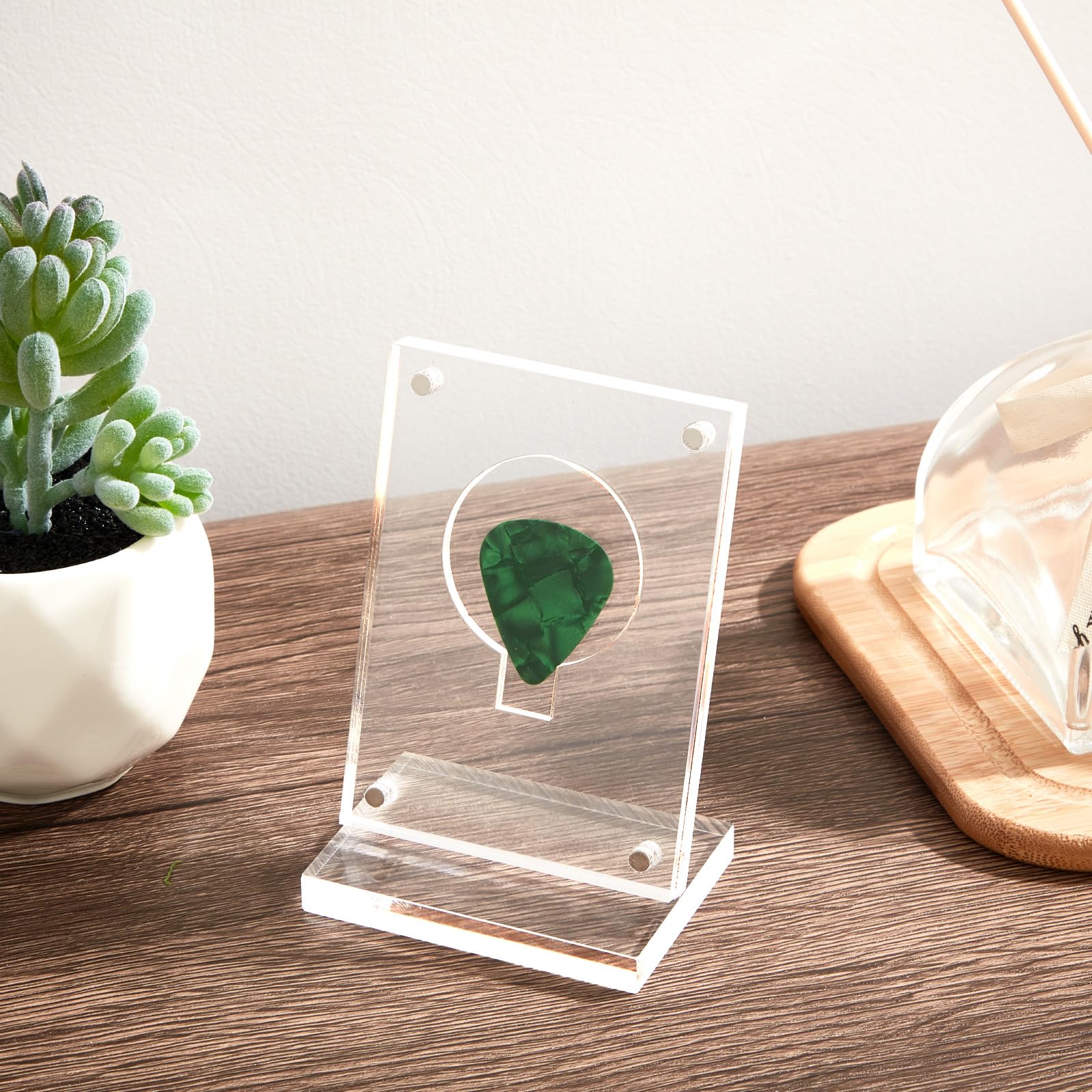 Acrylic Guitar Pick Display Case Clear Guitar Pick Stand Holder Coin Collectible Guitar Pick Display Easel, 2.5 x 1.8 x 3.95 Inch - Image 6