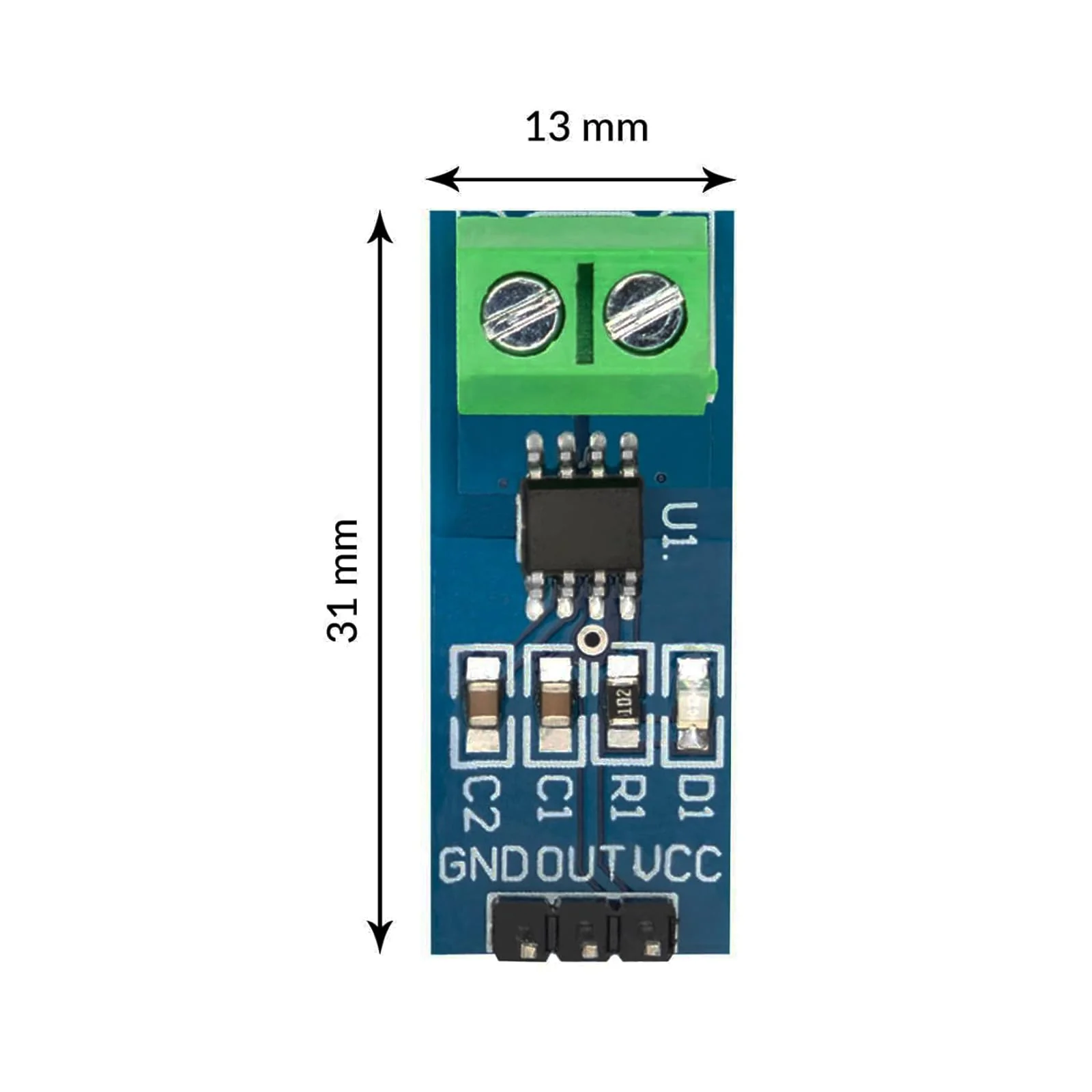 ACS712 Current Sensor 20A Amp Current Sensor Range Module Hall Effect Current Sensor Pack of 8 - Image 2
