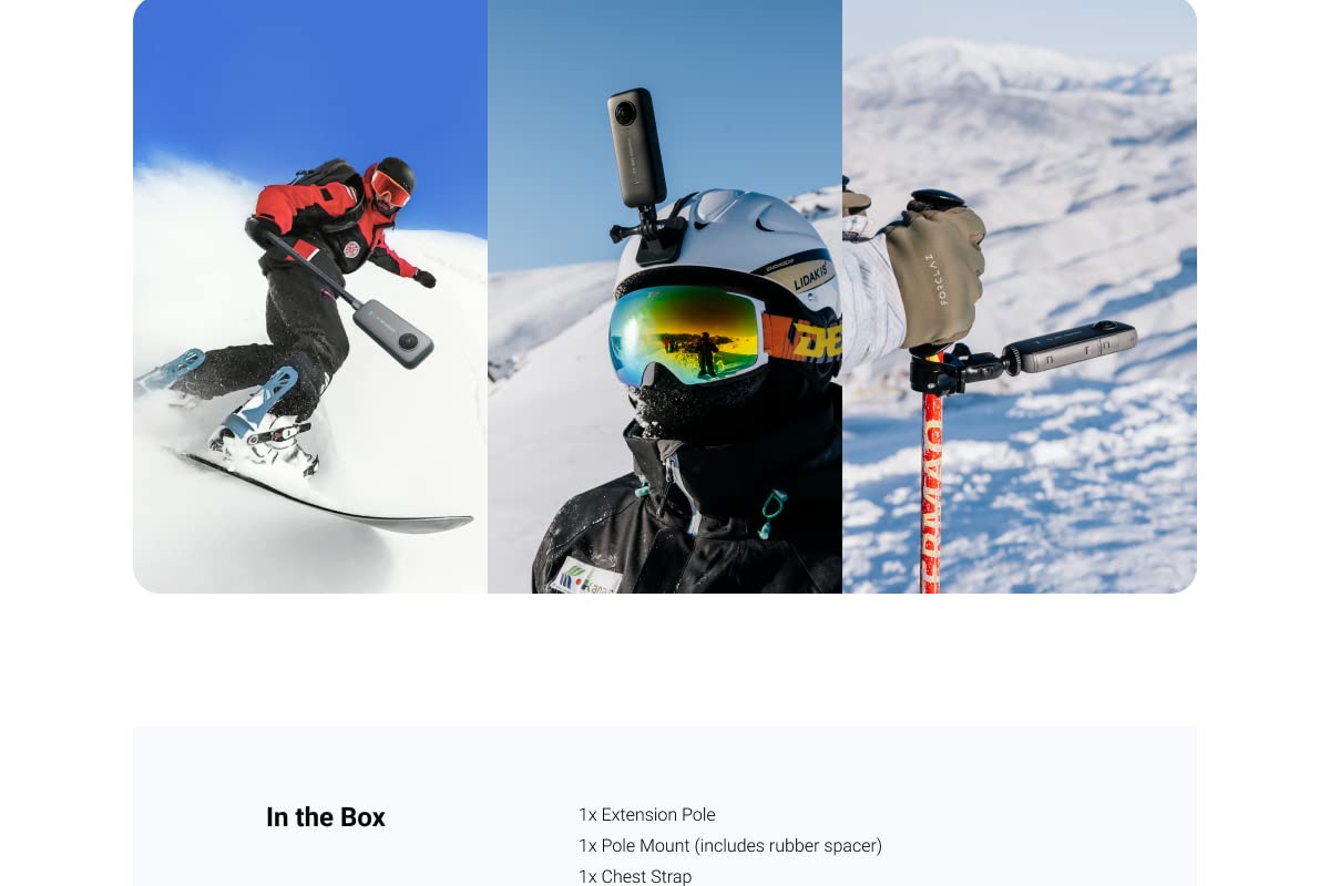 Action Camera Snow Bundle -Complete Snow Kit for Insta360 X4/X3/X2/X | for Insta360 ACE/ACE PRO/ONE R/RS/GO 3//3S/GO 2, DJI OSMO Action 4/3/2 and GoPro 12/11/10/9/MAX (Snow Bundle only) Snow bundle only - Image 3