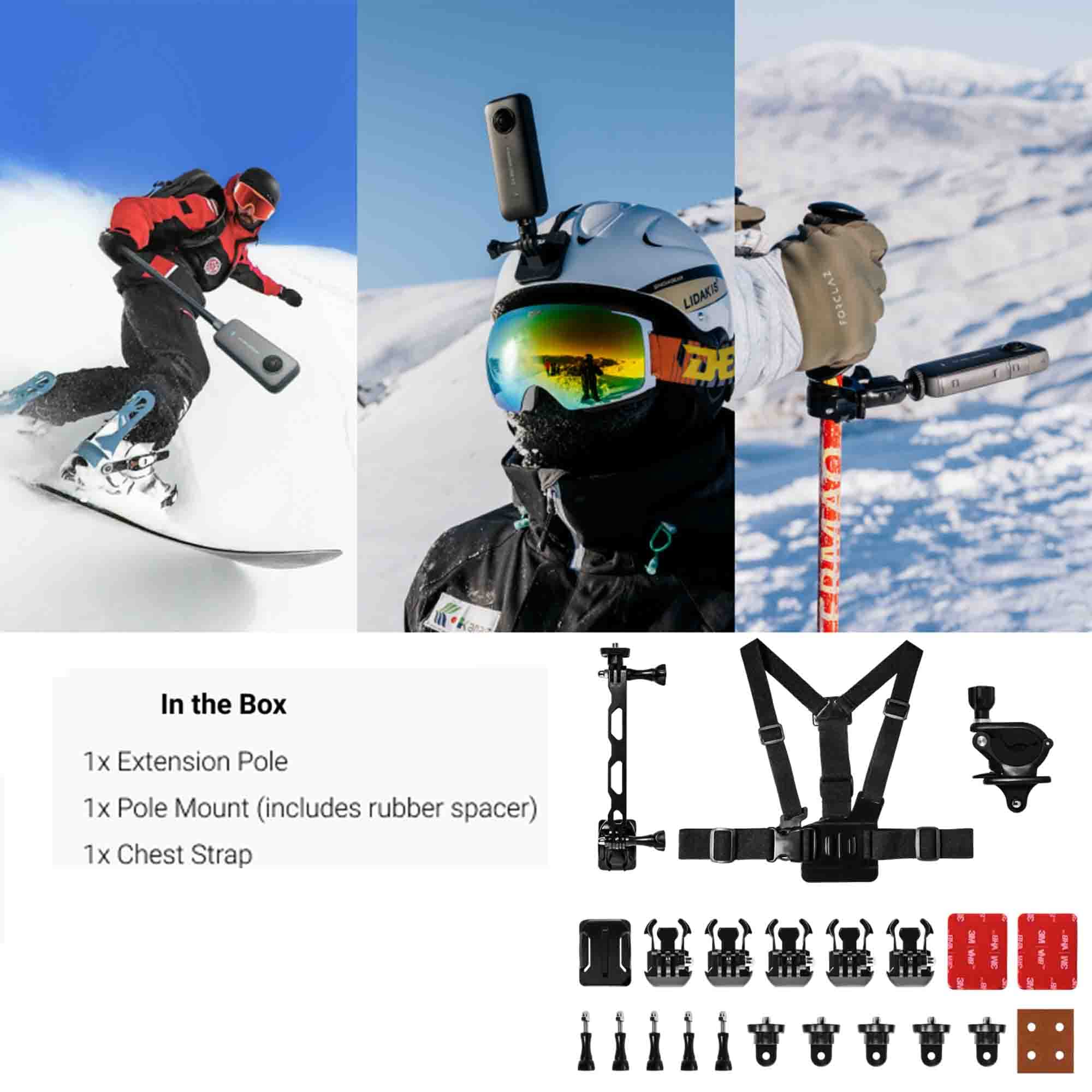 Action Camera Snow Bundle -Complete Snow Kit for Insta360 X4/X3/X2/X | for Insta360 ACE/ACE PRO/ONE R/RS/GO 3//3S/GO 2, DJI OSMO Action 4/3/2 and GoPro 12/11/10/9/MAX (Snow Bundle only) Snow bundle only - Image 4
