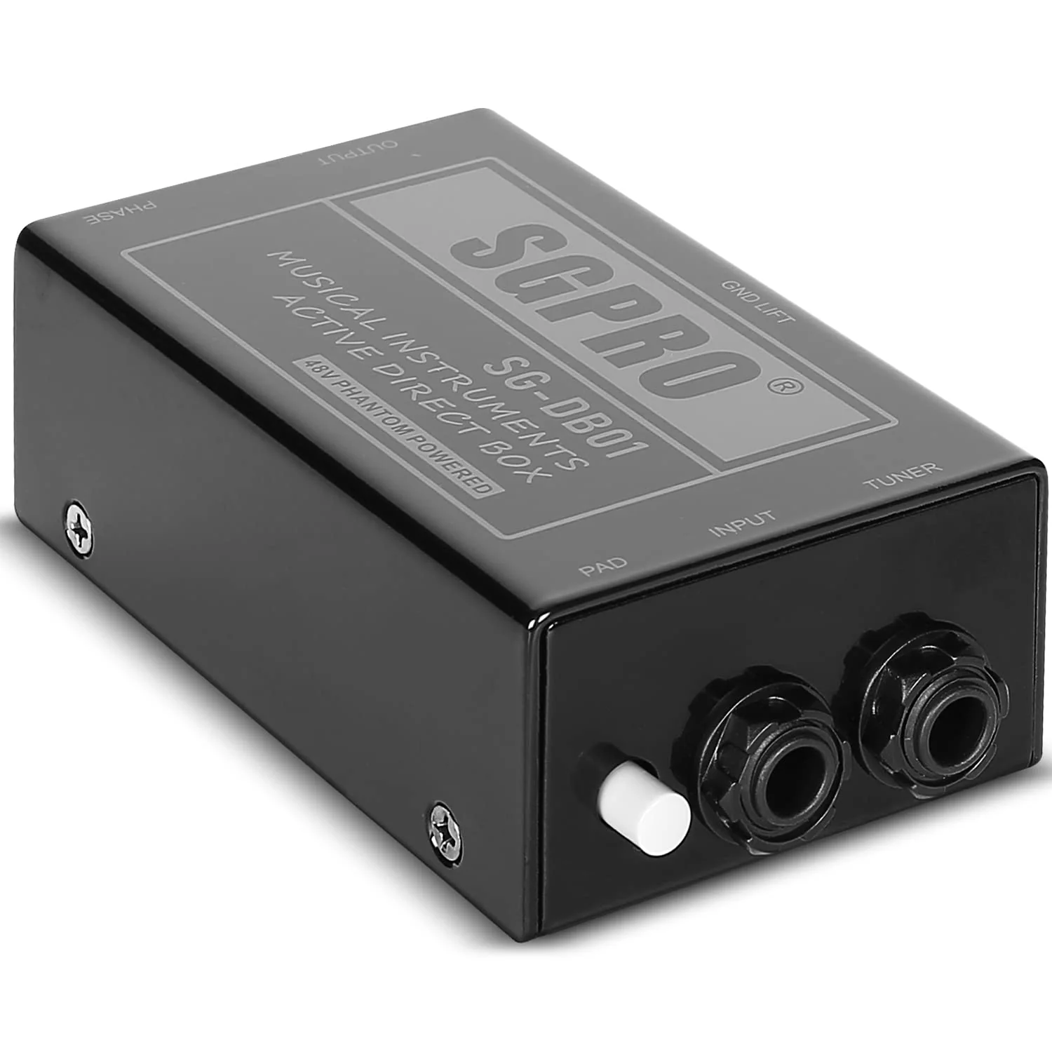 Active Direct Box, Recording Signal DI Box for Musical Instruments as Guitar, Bass Guitar, and Keyboard Live Performance or Studio, 1/4" to XLR, Ground Lift 48V Phantom Powered Compact Unit - Image 2