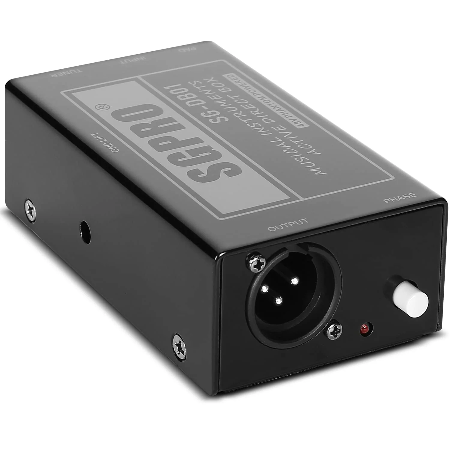 Active Direct Box, Recording Signal DI Box for Musical Instruments as Guitar, Bass Guitar, and Keyboard Live Performance or Studio, 1/4" to XLR, Ground Lift 48V Phantom Powered Compact Unit - Image 3