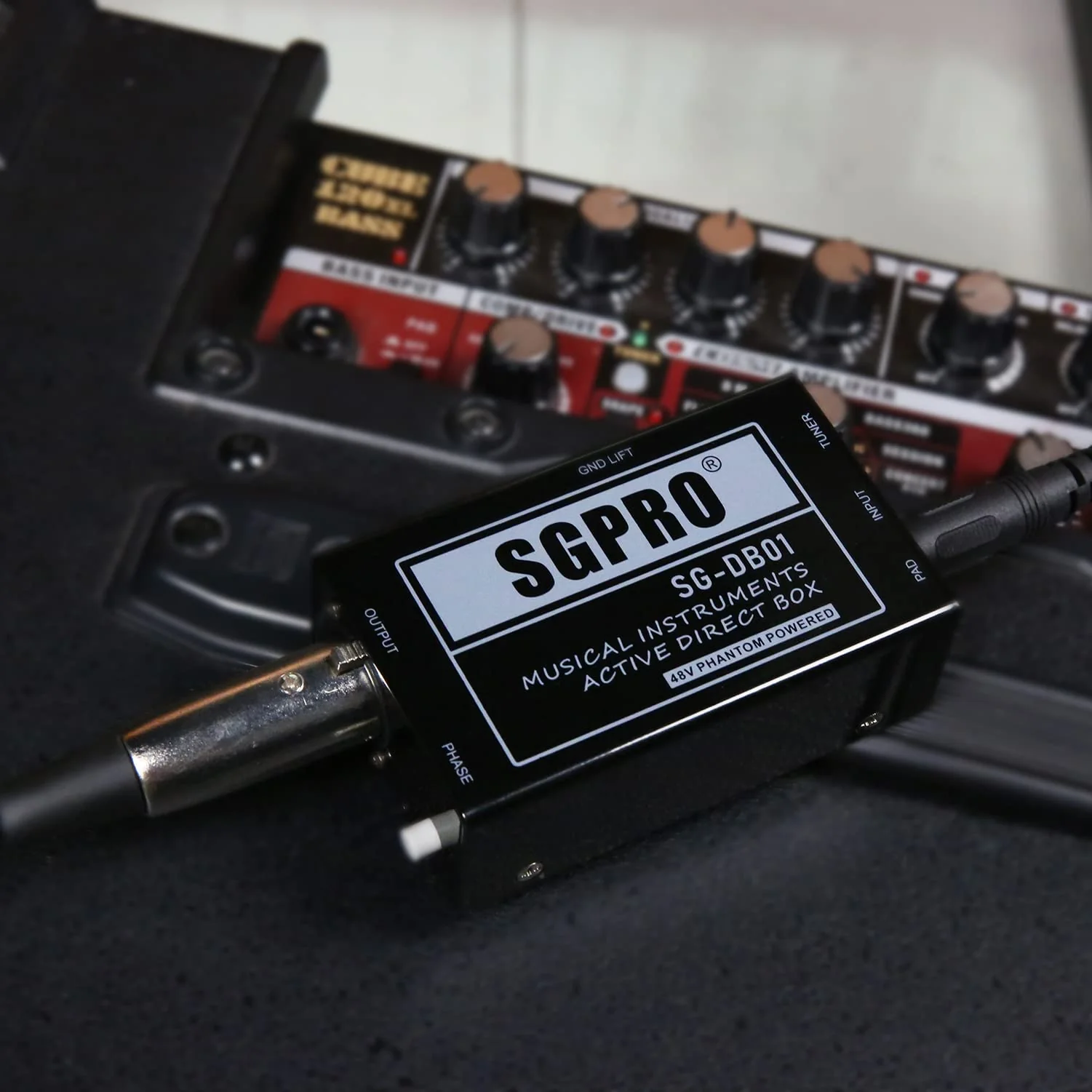 Active Direct Box, Recording Signal DI Box for Musical Instruments as Guitar, Bass Guitar, and Keyboard Live Performance or Studio, 1/4" to XLR, Ground Lift 48V Phantom Powered Compact Unit - Image 7