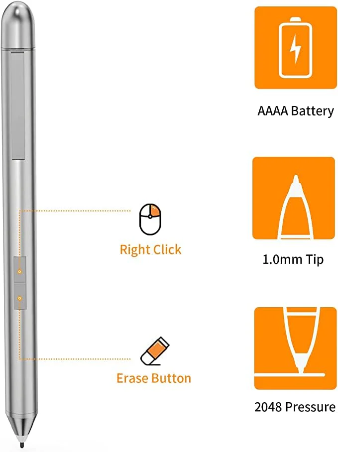 Active Stylus Pen for Lenovo, Compatible with Yoga 7i/9i, Yoga C740/C940/720/920, Miix 720/510/520, ThinkPad X1 Tablets, Flex 5/6, 2048 Levels of Pressure Sensitivity for Lenovo Touch Screen Laptop - Image 3