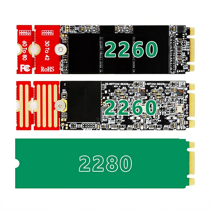 Acxico 2 Pcs M.2 NGFF NVMe SSD 2230 2242 2260 2280 Length Extend Adapter Bracket Card Plate - Image 7