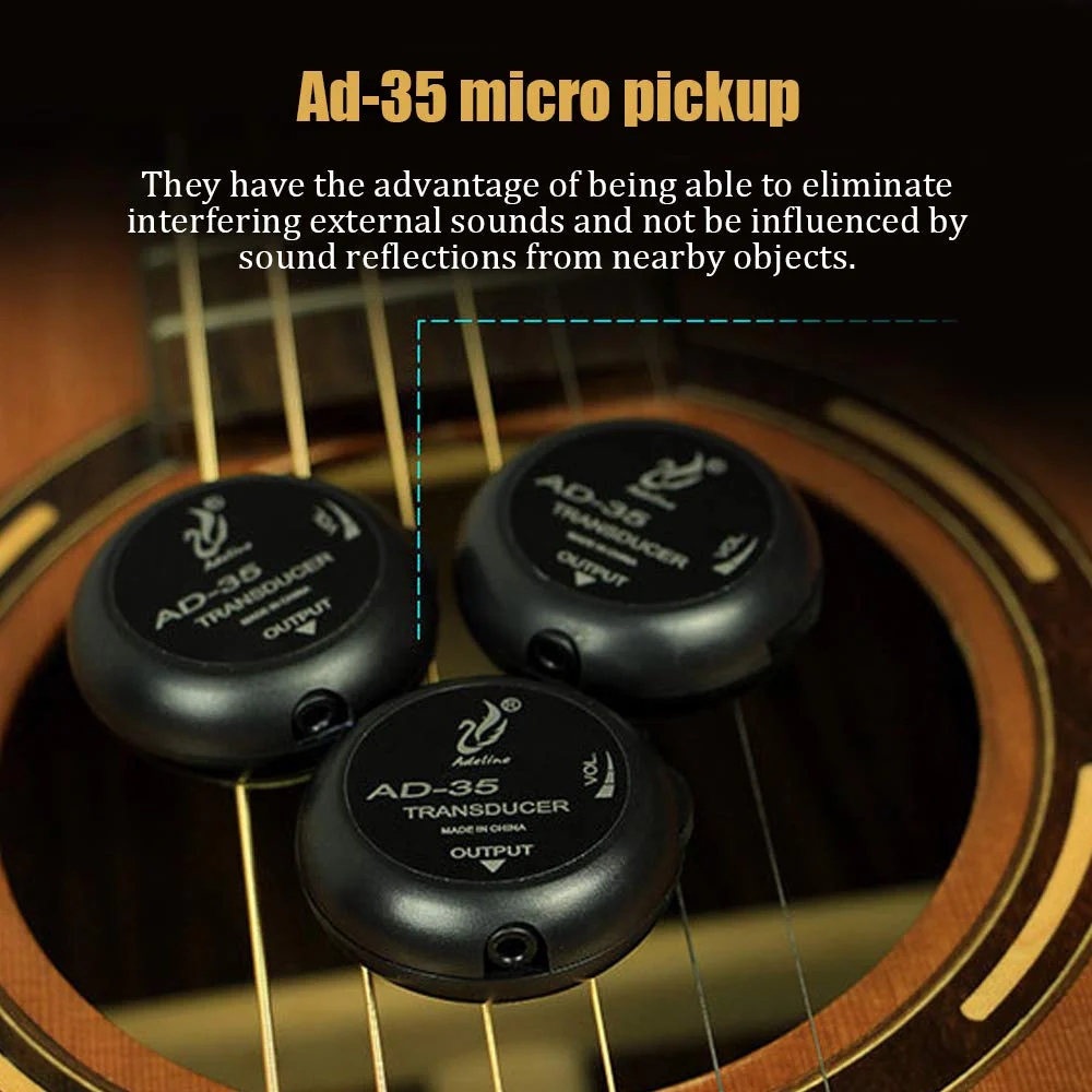 AD-35 Mini Sound Pick-up Piezo Amplifier Transducer Stick Piezo Pickup for Acoustic Guitar Ukulele Violin Cello Banjo - Image 3