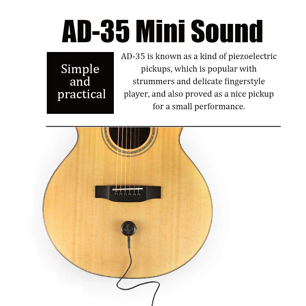 AD-35 Mini Sound Pick-up Piezo Amplifier Transducer Stick Piezo Pickup for Acoustic Guitar Ukulele Violin Cello Banjo - Image 8