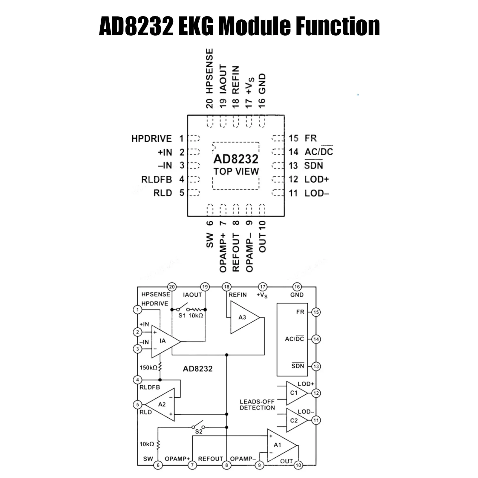 AD8232 ECG Module Kit Binghe AD8232 ECG Measuring Pulse Heart Rate Sensor Module AD8232 ECG Monitoring Sensor ECG Heart Rate Sensor Module with Dupont Cable Compatible with Arduino - Image 4