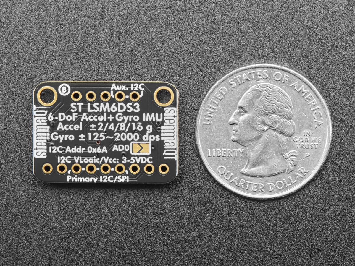 Adafruit LSM6DS3TR-C 6-DoF Accel + Gyro IMU, STEMMA QT/Qwiic, 4503 - Image 5