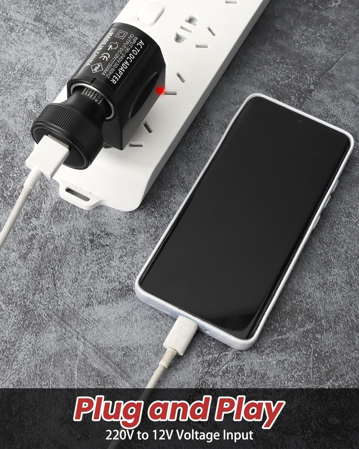 Adapter Cigarette Lighter Socket, 220 V to 12 V Adapter Cigarette Lighter Socket AC to DC Voltage Converter with EU Plug Converter Car Power Supply for Van Truck Step Down Converter - Image 6