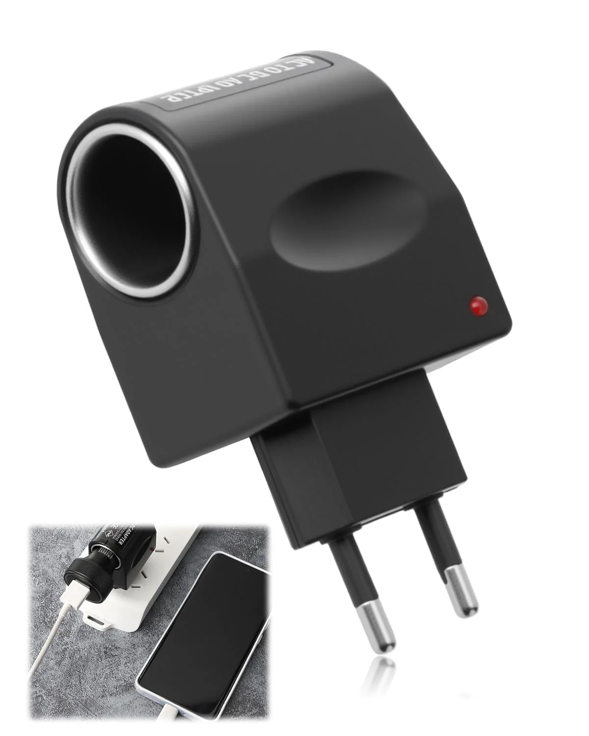 Adapter Cigarette Lighter Socket, 220 V to 12 V Adapter Cigarette Lighter Socket AC to DC Voltage Converter with EU Plug Converter Car Power Supply for Van Truck Step Down Converter - Image 7