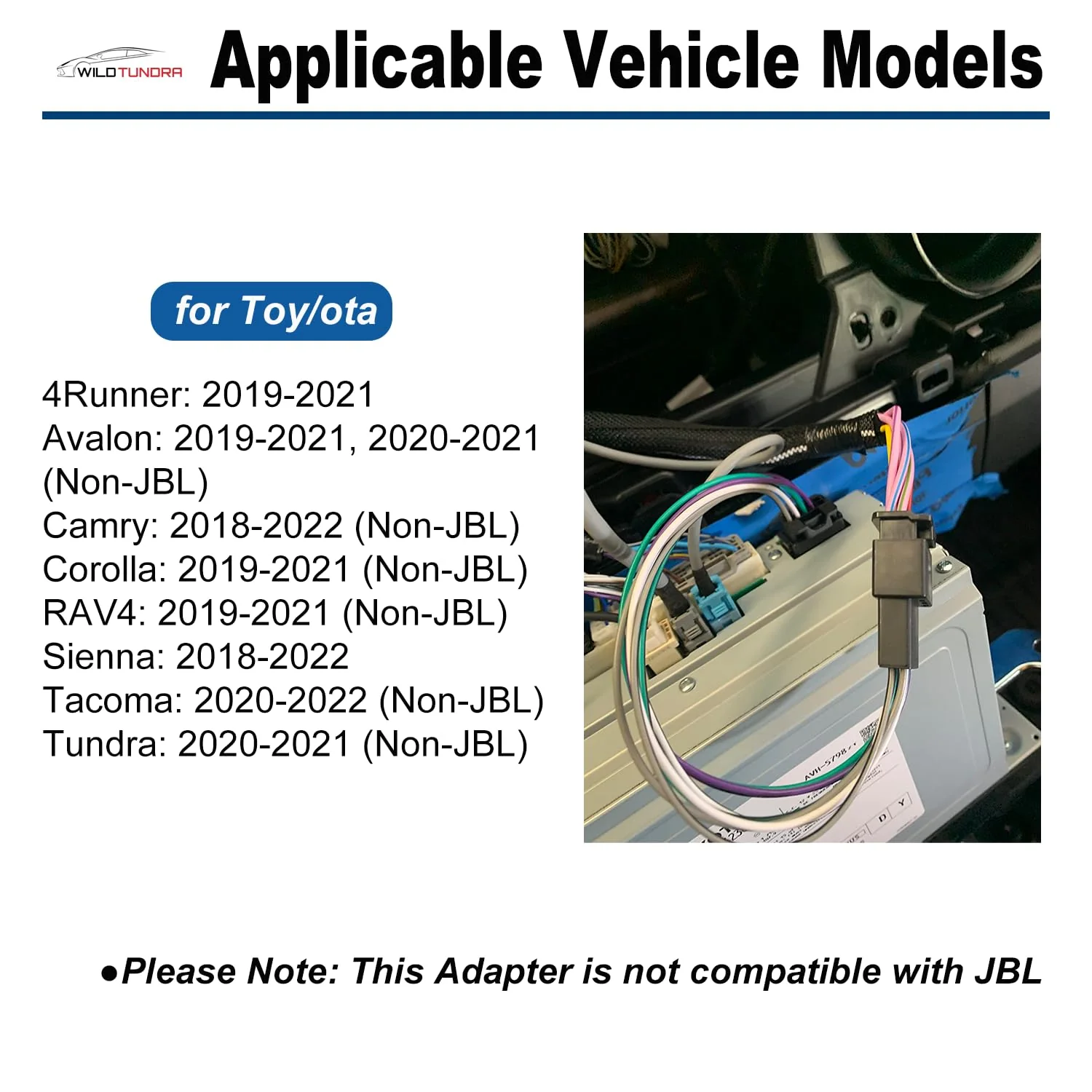 Add AMP Amplifier Subwoofer Speaker Wiring compatible with Toyota 2018-2022(Non-JBL) Radio Stereo T-Harness Subwoofer Amplifier Install Cable Adapter Camry RAV4 Tacoma Corolla Improve Car Sound Toyota,10-pin Male and Female Connectors - Image 3