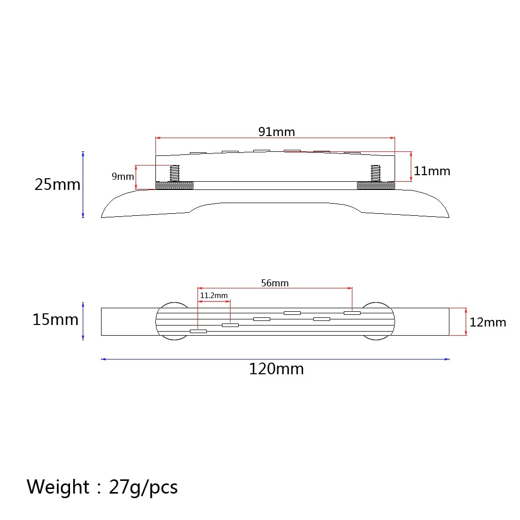 Adjustable Acoustic Guitar Bridge Rosewood Jazz Guitar Bridge Bass Guitar Mandolin Replacement Part - Image 2
