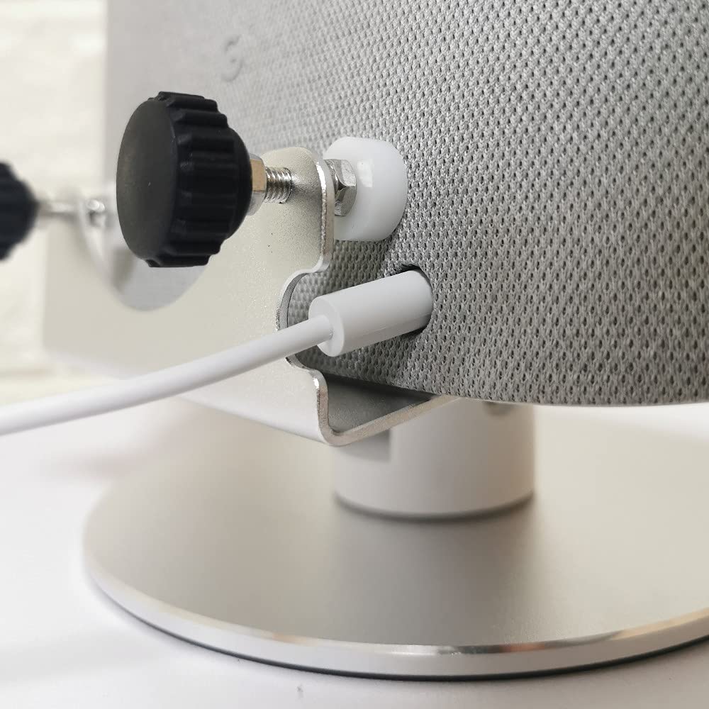 Adjustable Aluminum Swivel Stand for Google Nest Hub Max - 360° Horizontal Rotation, ±30° Tilt, Non-Slip Silicone Pads, Easy Installation, Universal Compatibility, Durable & chassis Metal Design silver - Image 2