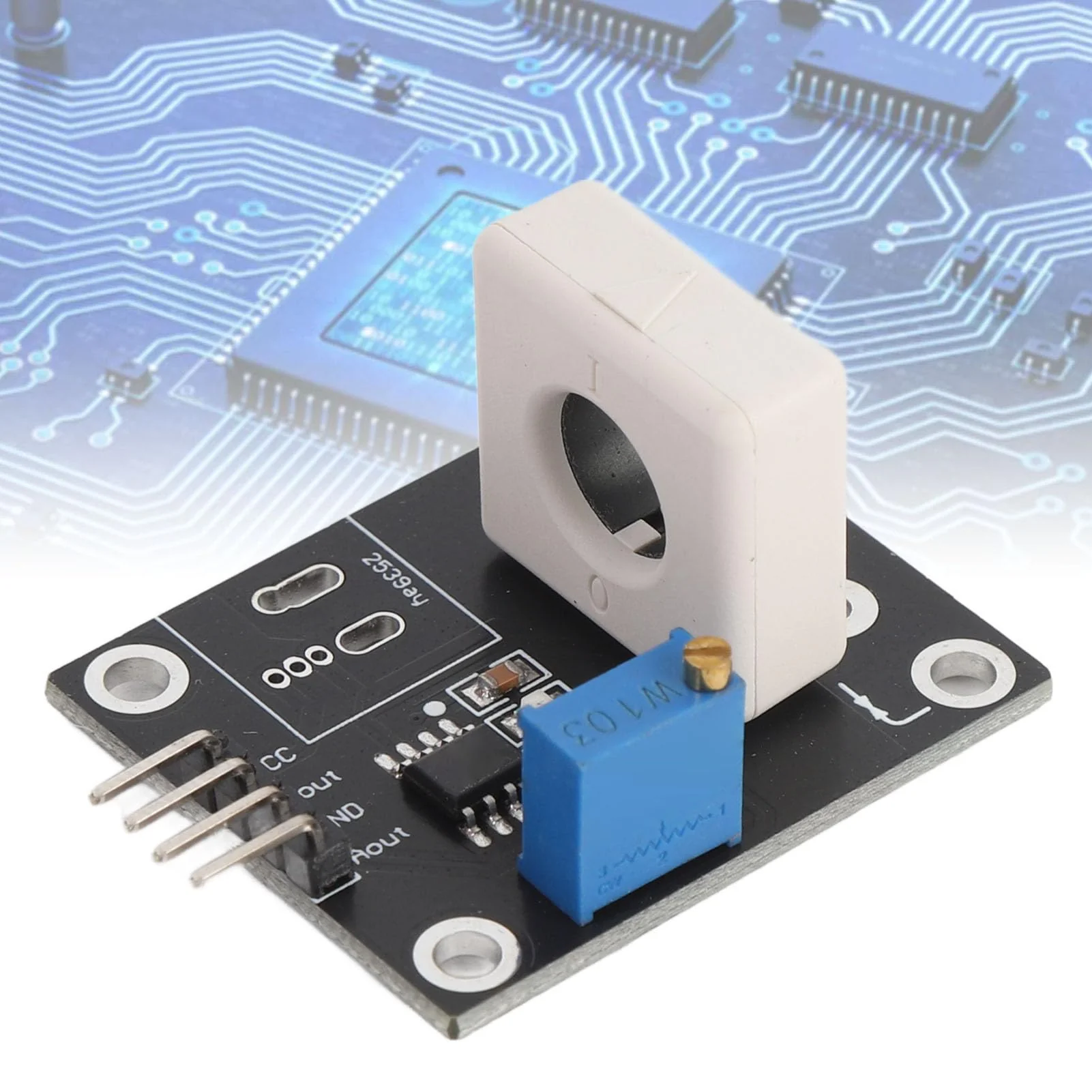 Adjustable Hall Effect Current Sensor Module, Short Circuit Overcurrent Protection, DC±100A, Hall Current Sensor Module Detector Board with Signal Output Indicator - Image 4
