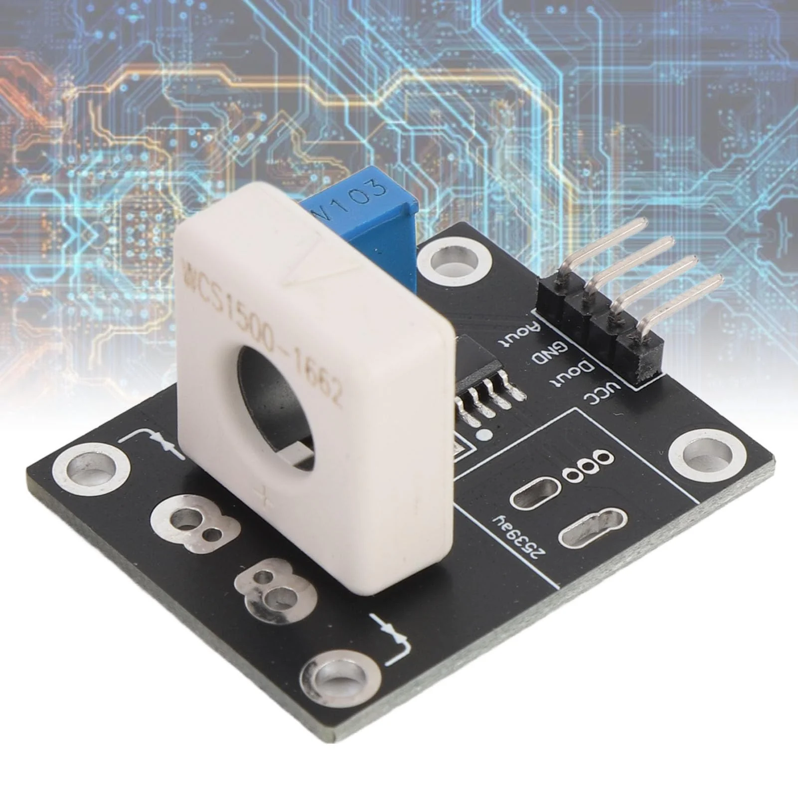 Adjustable Hall Effect Current Sensor Module, Short Circuit Overcurrent Protection, DC±100A, Hall Current Sensor Module Detector Board with Signal Output Indicator - Image 5