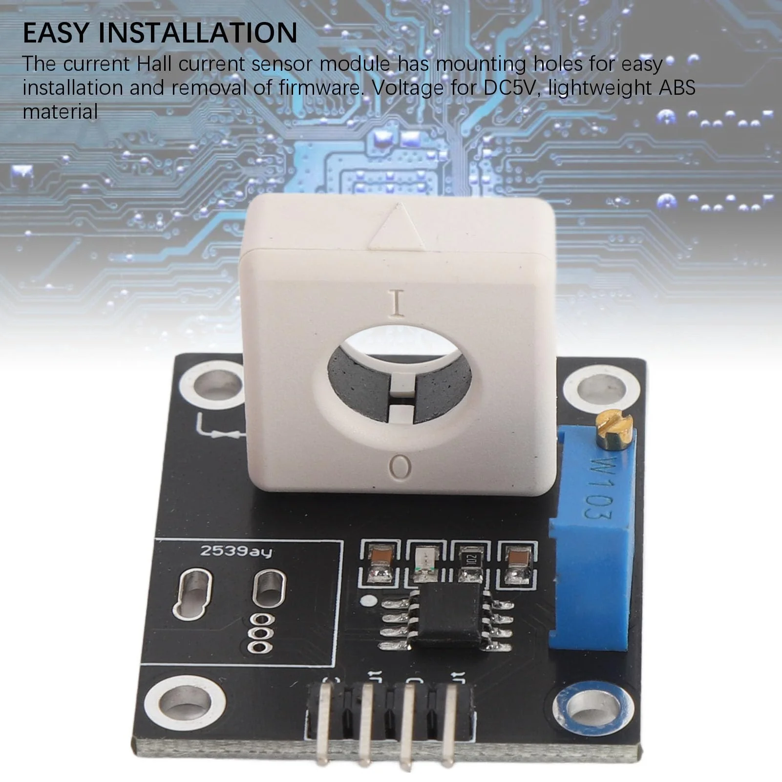 Adjustable Hall Effect Current Sensor Module, Short Circuit Overcurrent Protection, DC±100A, Hall Current Sensor Module Detector Board with Signal Output Indicator - Image 6