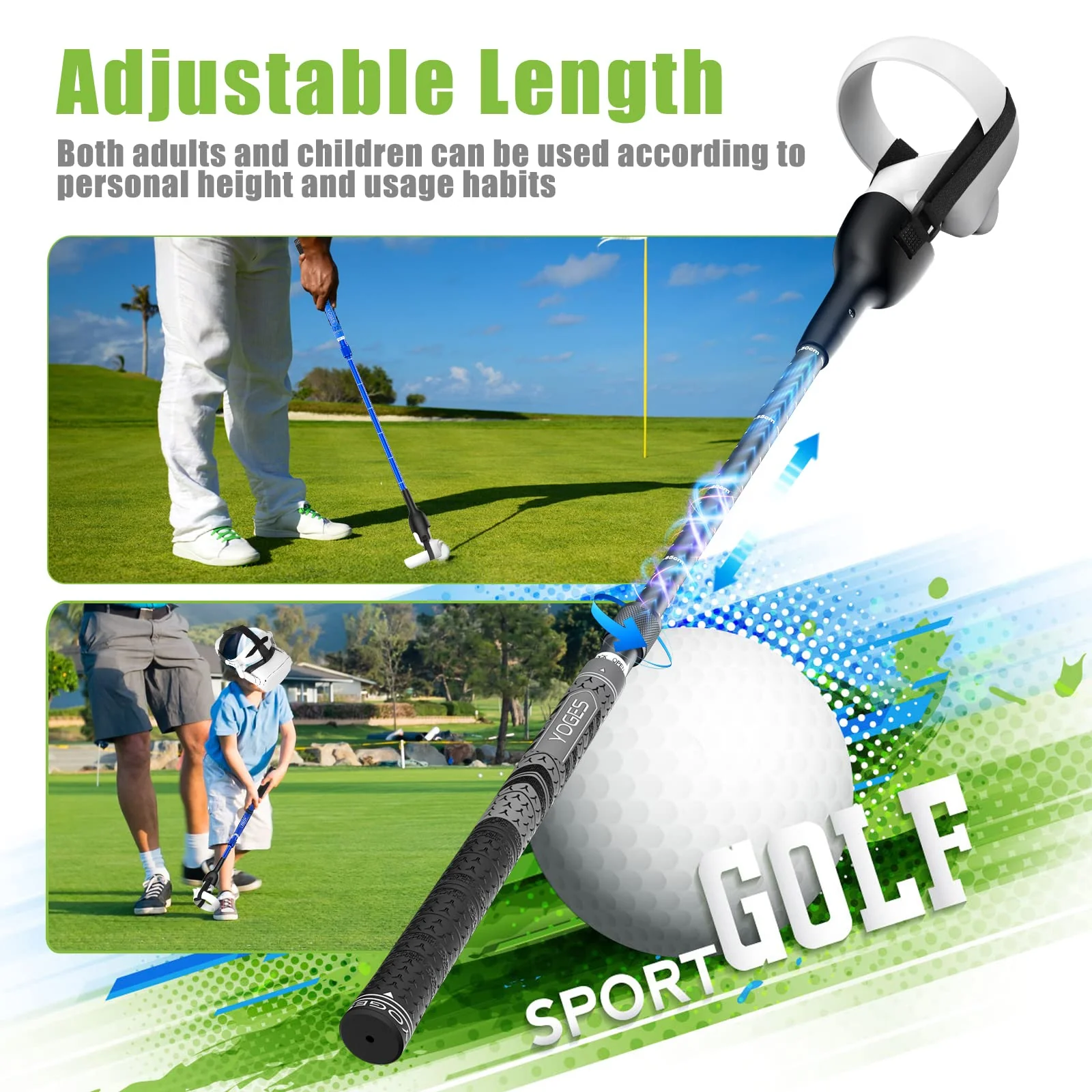 Adjustable Length VR Golf Club Handle Compatible for Oculus-Quest 2-Accessories, Virtual Reality Baseball Controller Attachment, Simulator Real Golf Game Bat Adapter for Golf+, Walkabout Mini Golf - Image 2