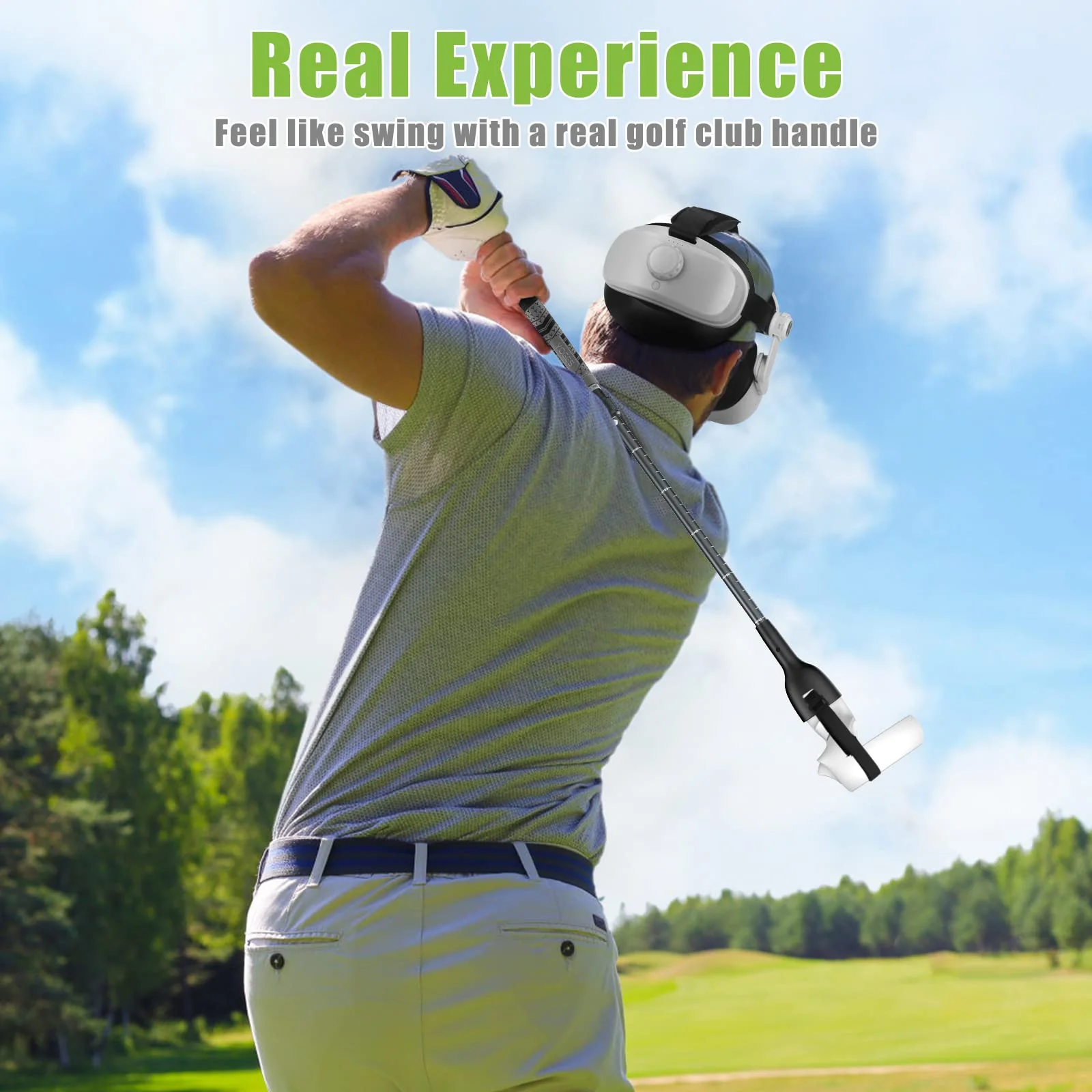 Adjustable Length VR Golf Club Handle Compatible for Oculus-Quest 2-Accessories, Virtual Reality Baseball Controller Attachment, Simulator Real Golf Game Bat Adapter for Golf+, Walkabout Mini Golf - Image 6