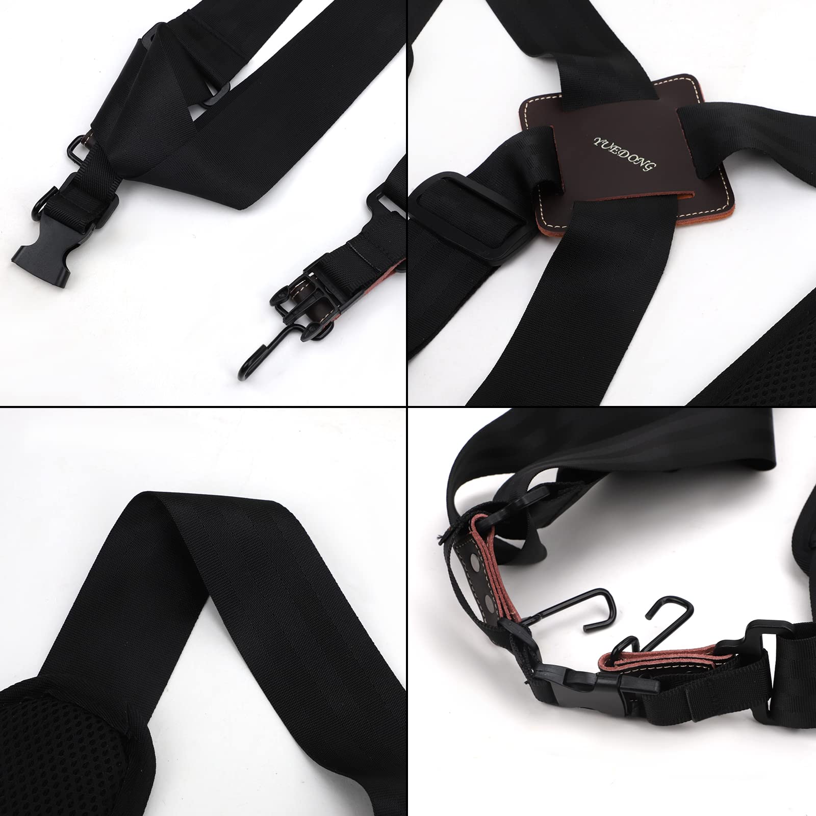 Adjustable Padded Djembe Shoulder Strap African Hand Drum Harness Belt Polyester with Quick Change Hook Black - Image 5