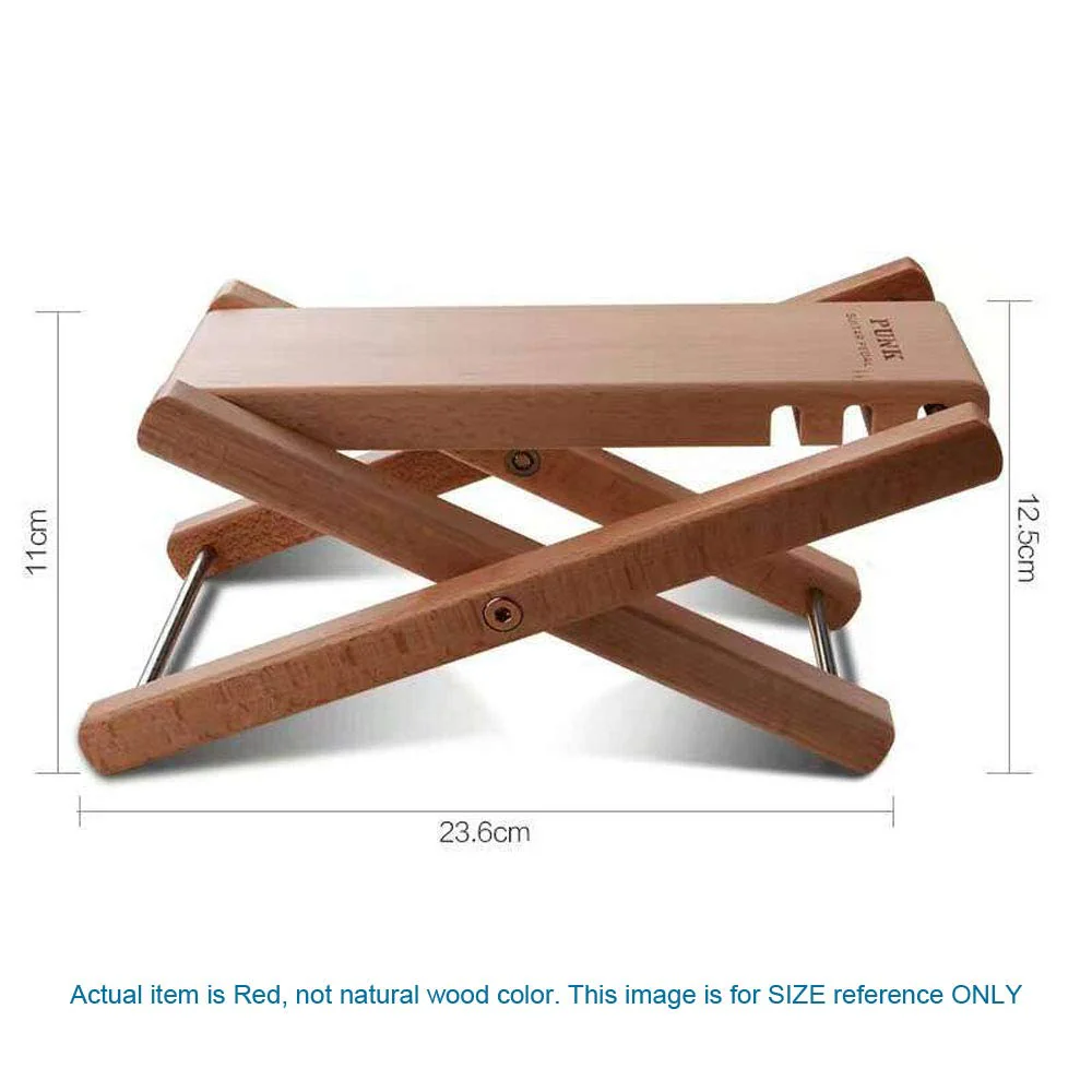 Adjustable Solid Wood Guitar Footstool, Foldable, Height and Angle Adjustable, Heavy Duty, Music Foot Stool, 27cm x 13cm - Image 3