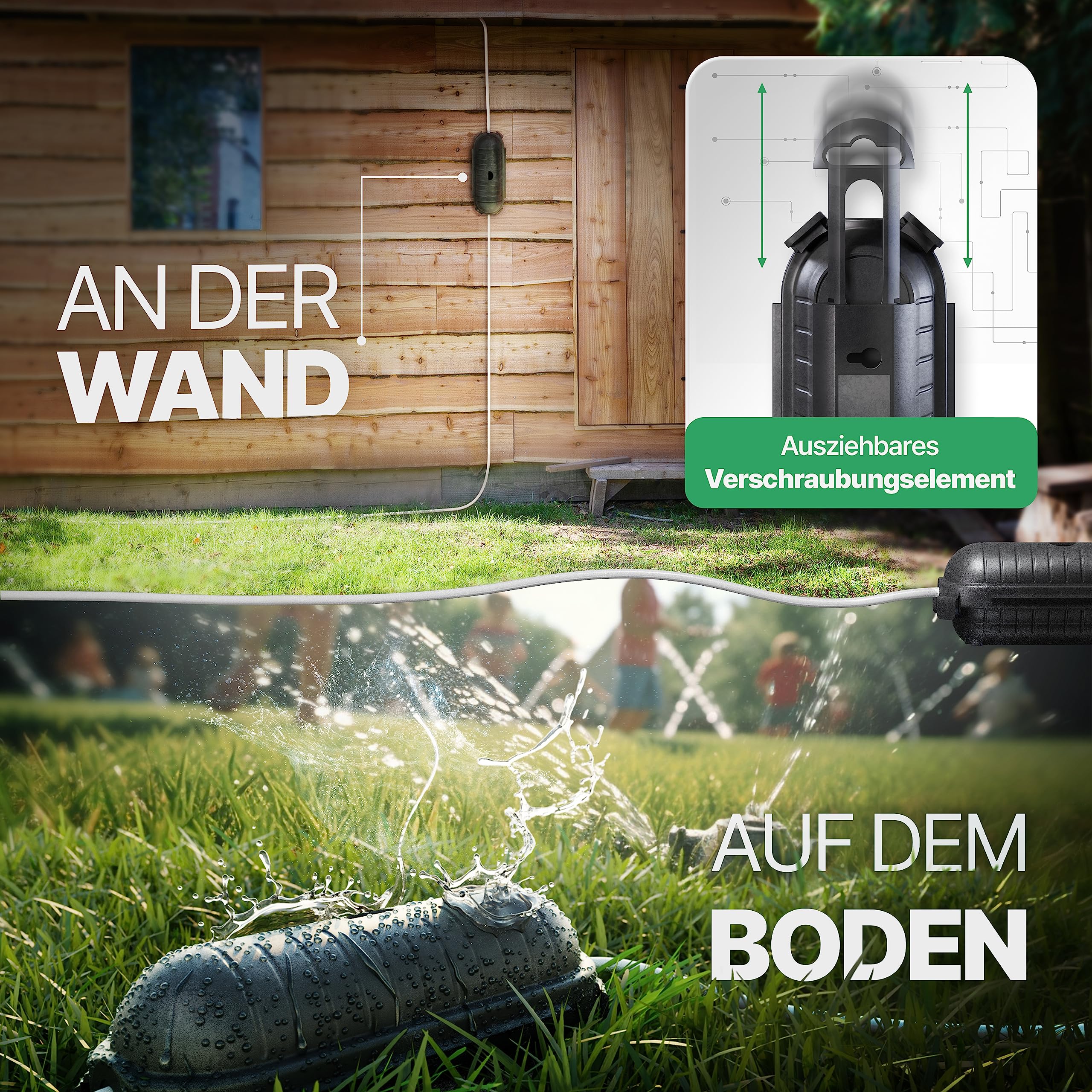 Adlerfokus Cable Box Waterproof IP44 [The Original] Pack of 2 - Safe Box - Safety Box - Outdoor Box Waterproof - Plug Protection Outside Waterproof - Weatherproof Electric Box - Protective Box 2 Stück black - Image 4