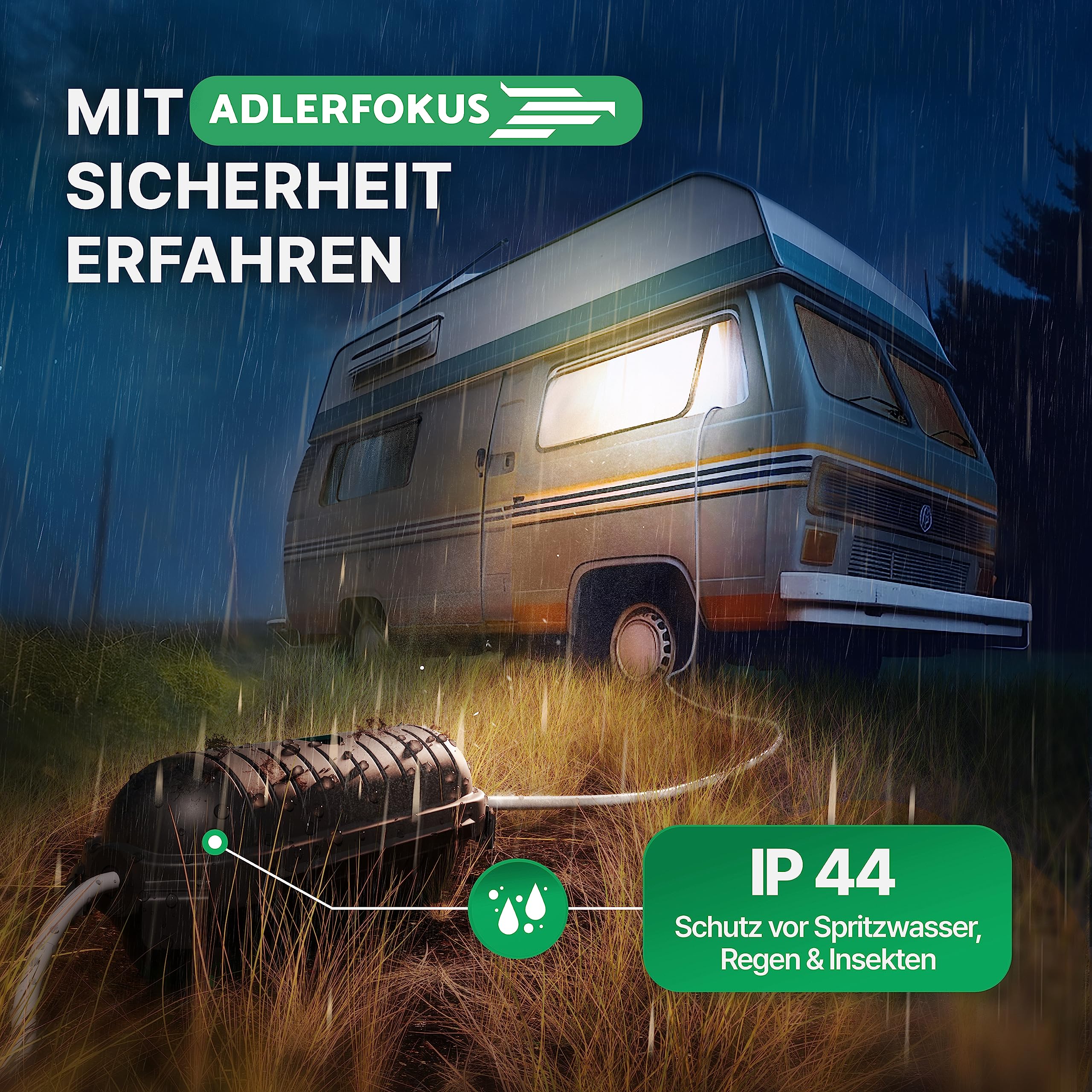 Adlerfokus Cable Box Waterproof IP44 [The Original] Pack of 2 - Safe Box - Safety Box - Outdoor Box Waterproof - Plug Protection Outside Waterproof - Weatherproof Electric Box - Protective Box 2 Stück black - Image 7
