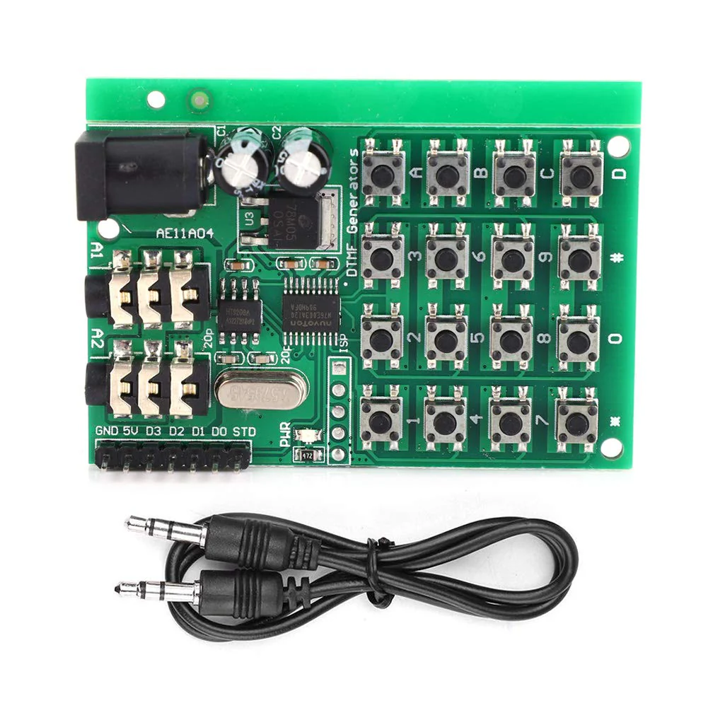 AE11A04 DTMF Module Audio Generator Board, 5-24VDC, Voice Encode Transmitter, MCU Interface, 2.48x1.57x0.51in, with 3.5mm Audio Jack - Image 2