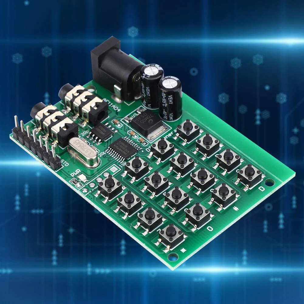 AE11A04 DTMF Module Audio Generator Board, 5-24VDC, Voice Encode Transmitter, MCU Interface, 2.48x1.57x0.51in, with 3.5mm Audio Jack - Image 5