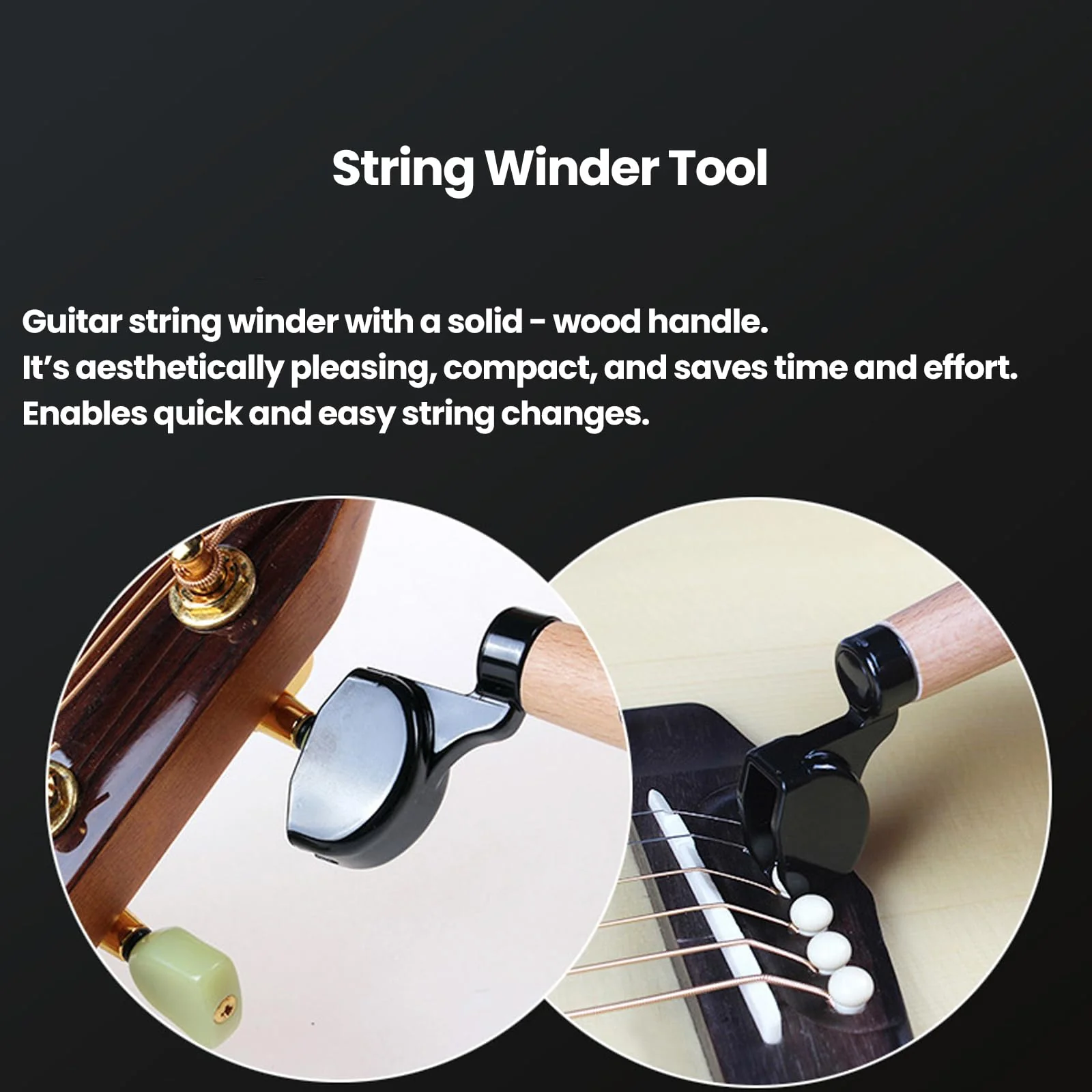 Aestivate Guitar Repair Tool Kit, 10mm Wrench, 4mm Allen Rrench, Cleaning Brush, Guitar Hammer, Guitar String Winder Instrument Maintenance Set with Storage Bag (6pcs Multi-Guitar Repair Tools) 6pcs Multi-Guitar Repair Tools - Image 5
