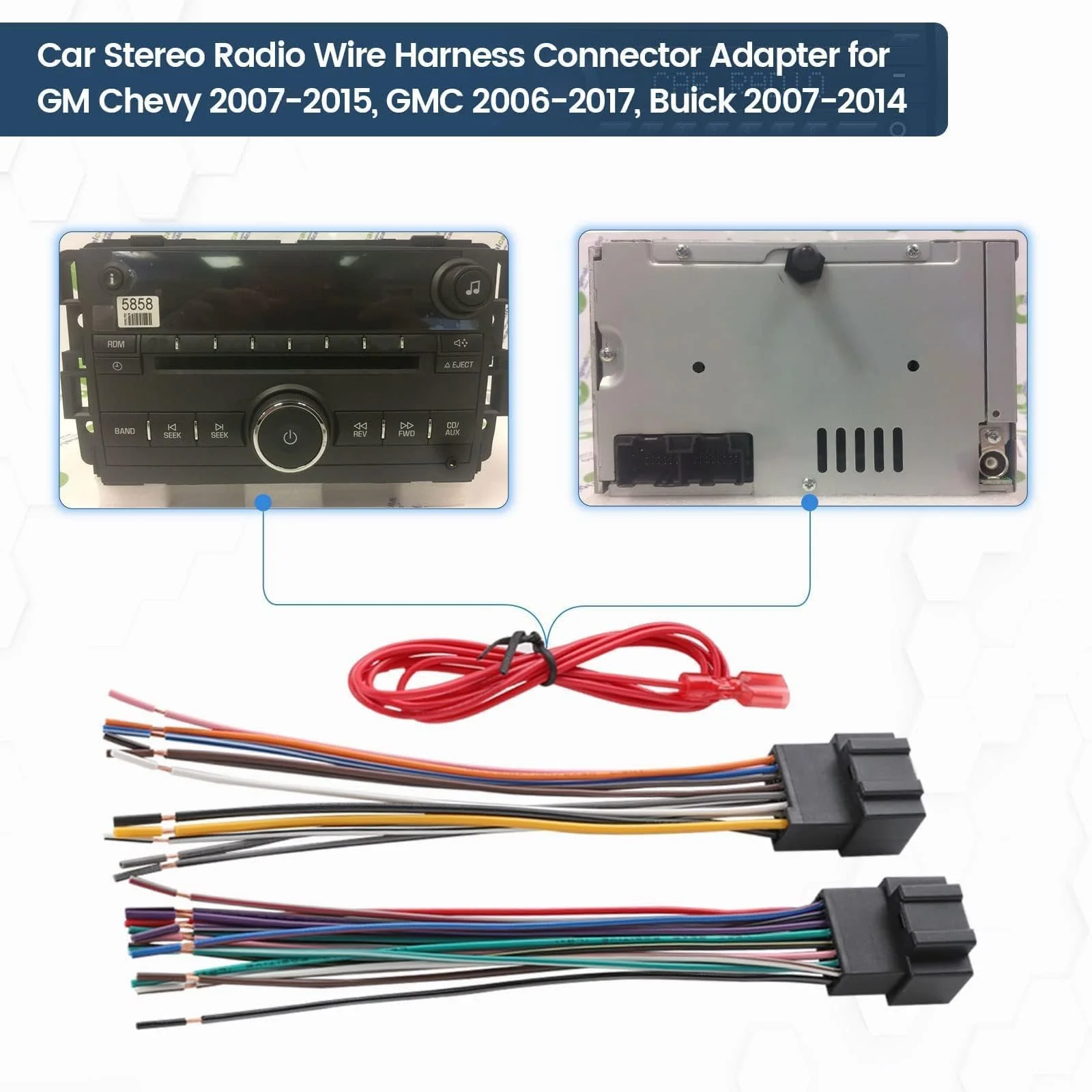 Aftermarket Radio Wiring Adapter for GM Chevy 2007-2015, GMC 2006-2017, Buick 2007-2014 Install Car Stereo Wire Cable Plug Non-Amplified System - Image 5