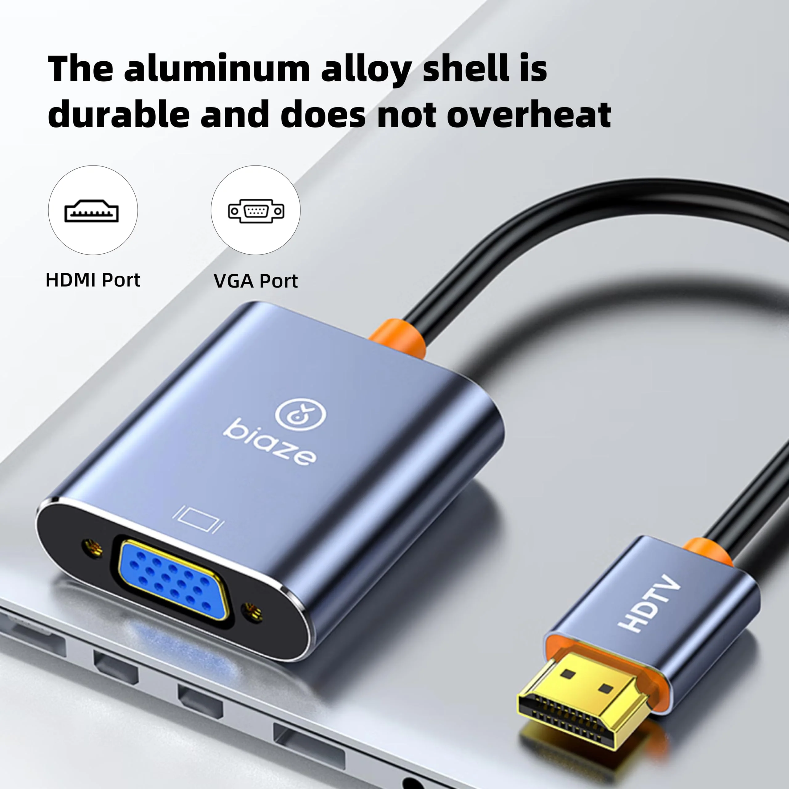 AG6202 Chip HDMI to VGA Adapter, 1080P Video Converter for Laptop PC TV Monitor Projector, Gold Plated Connector Cable (5pack) 5 - Image 6