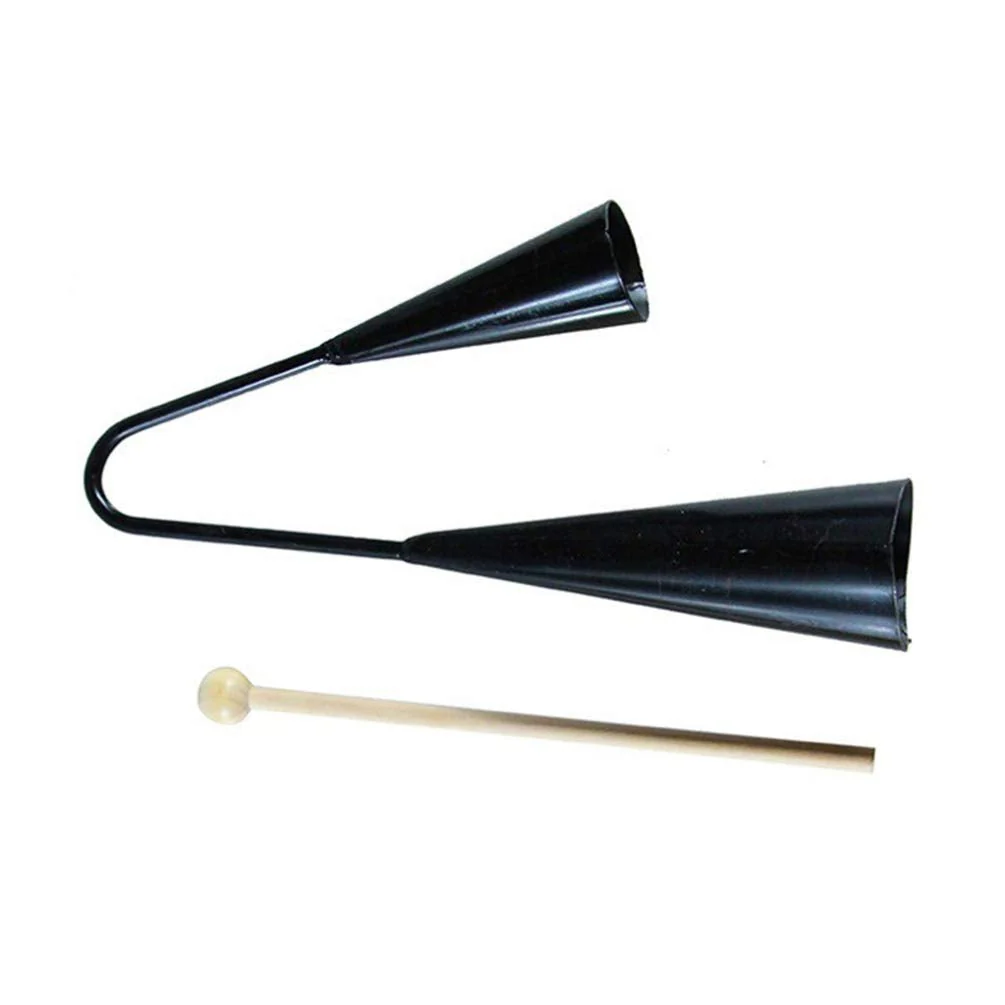 Agogo Bell Two Tone Traditional Samba Percussion Instrument with Wooden Stick for - Image 5